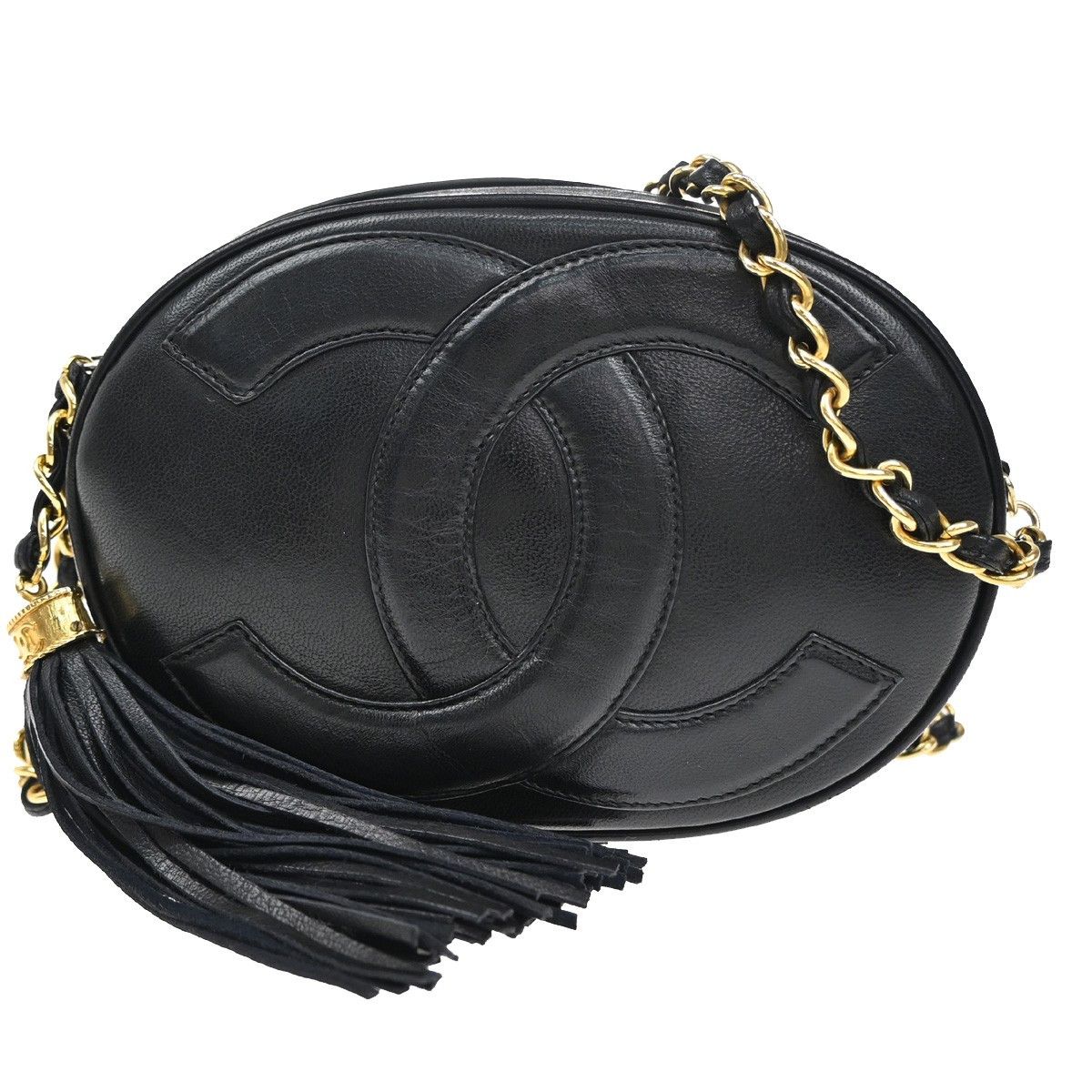 Chanel Chanel Vintage CC Oval Chain Bag Leather Size ONE SIZE - 1 Thumbnail