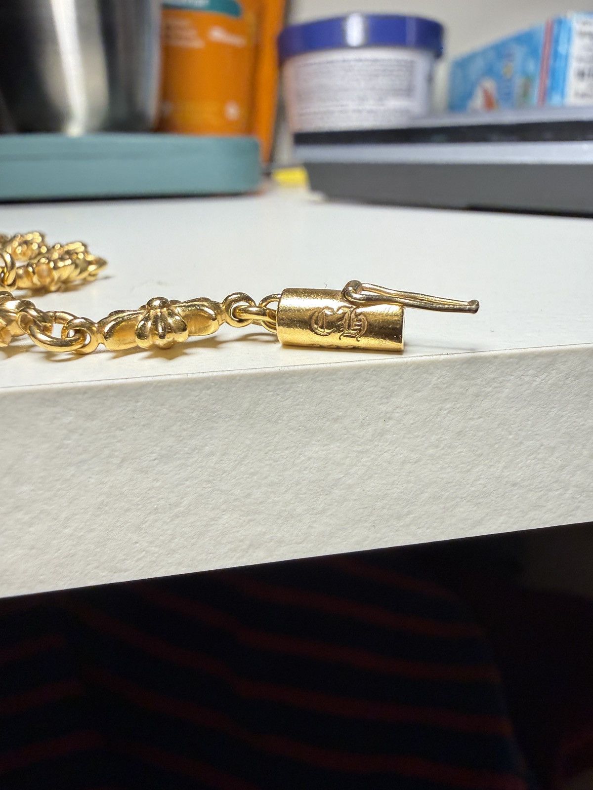 Chrome Hearts Chrome Hearts Gold Tiny E Cross Plus Bracelet Logo small Size ONE SIZE - 5 Thumbnail