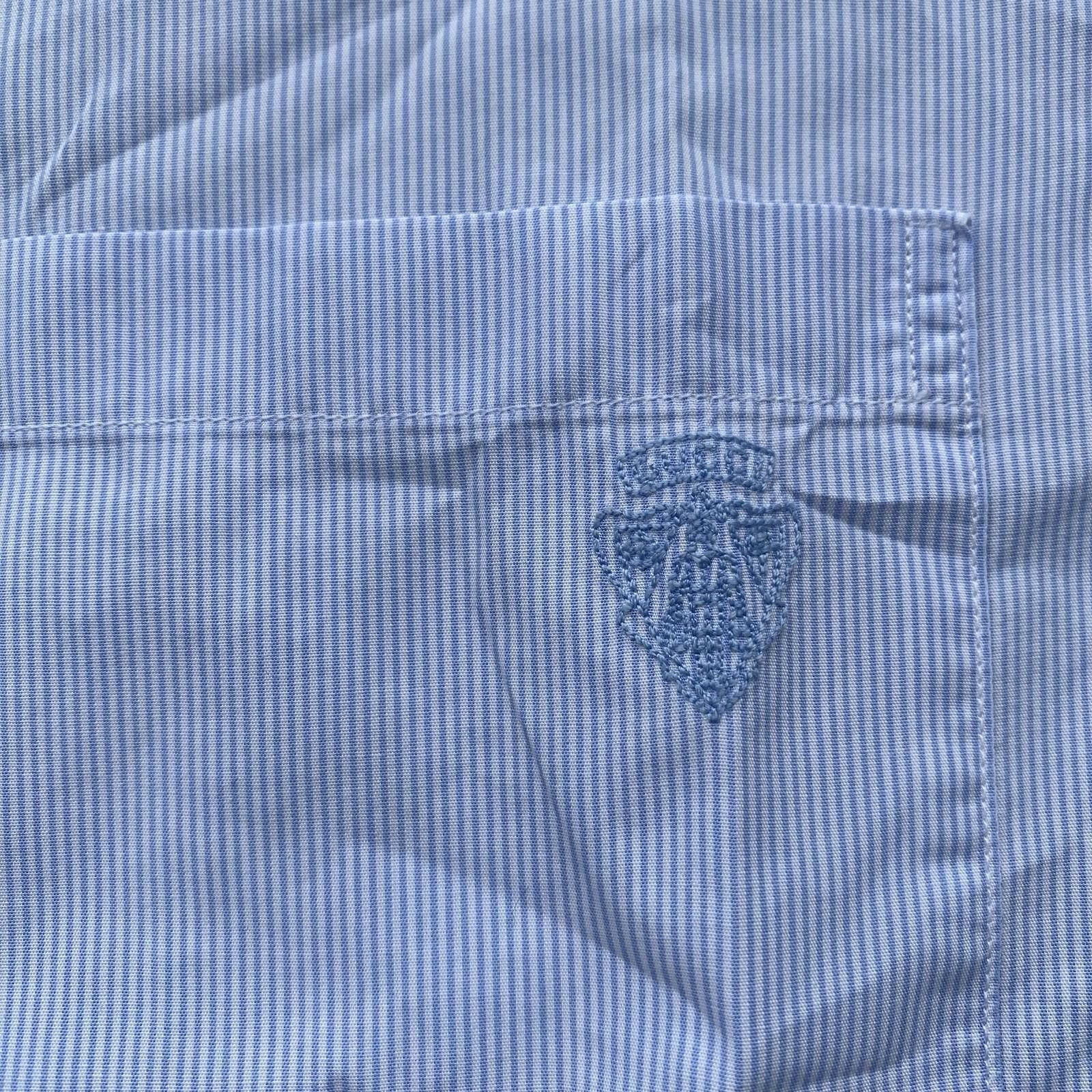 Gucci Gucci Embroidered Logo Pinstripe Button Up Shirt 40/15.75 Size US M / EU 48-50 / 2 - 3 Thumbnail