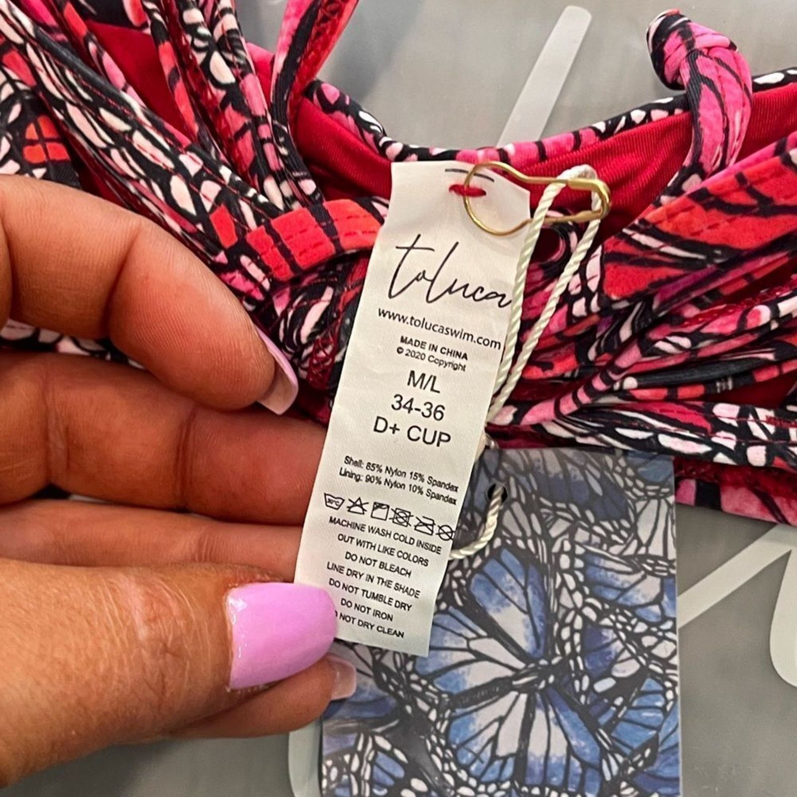 Vintage NWT Toluca Amina Bikini Top Waist Wrap Triangle Size M/L Size ONE SIZE - 7 Thumbnail