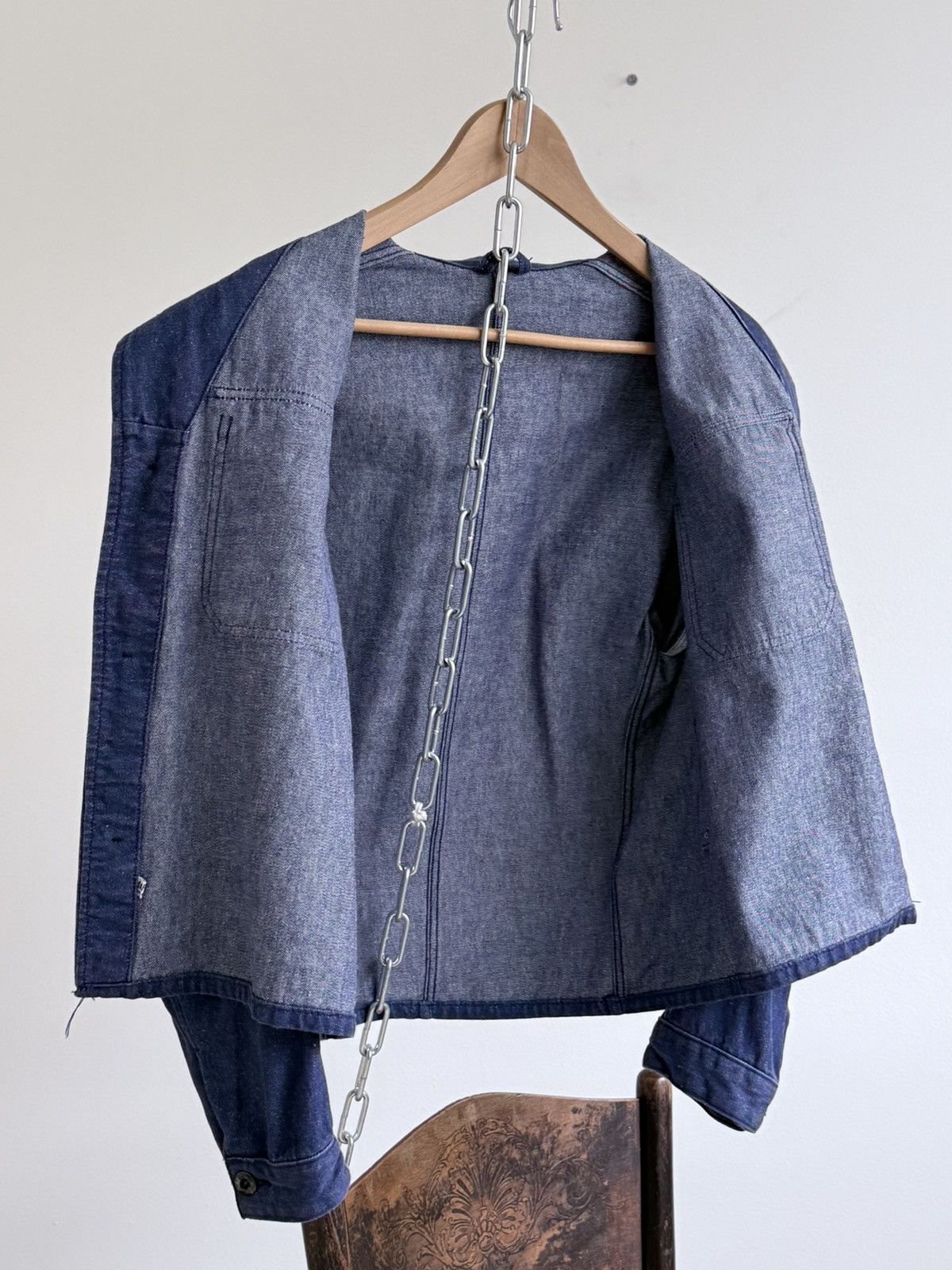 Le Laboureur Vintage 60s French Workwear Denim Sanfor Chore Jacket Size US M / EU 48-50 / 2 - 11 Thumbnail