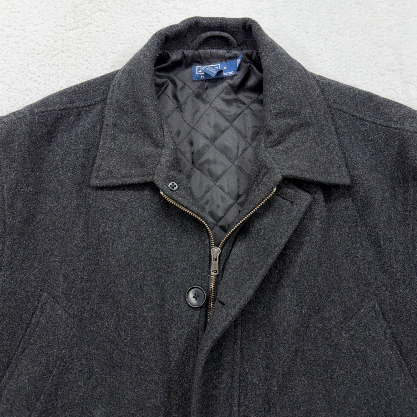 Polo Ralph Lauren Polo Ralph Lauren Mens XL Wool Blend Quilted Field Coat Jacket Charcoal Gray Size US XL / EU 56 / 4 - 2 Thumbnail