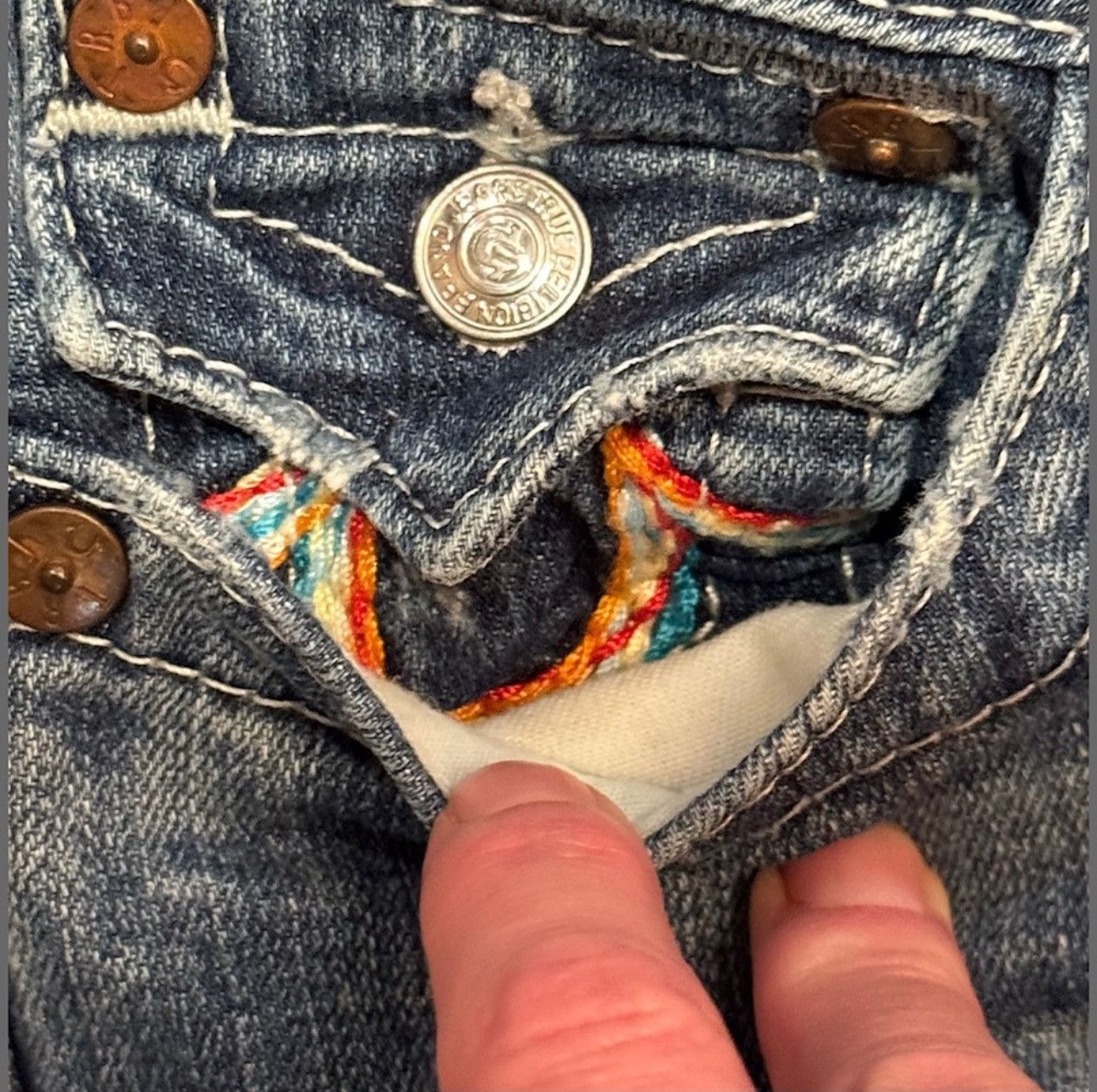 True Religion TRUE RELIGION Vintage Jeans Womens 26 × 24" Rainbow Size 26" / US 2 / IT 38 - 10 Thumbnail
