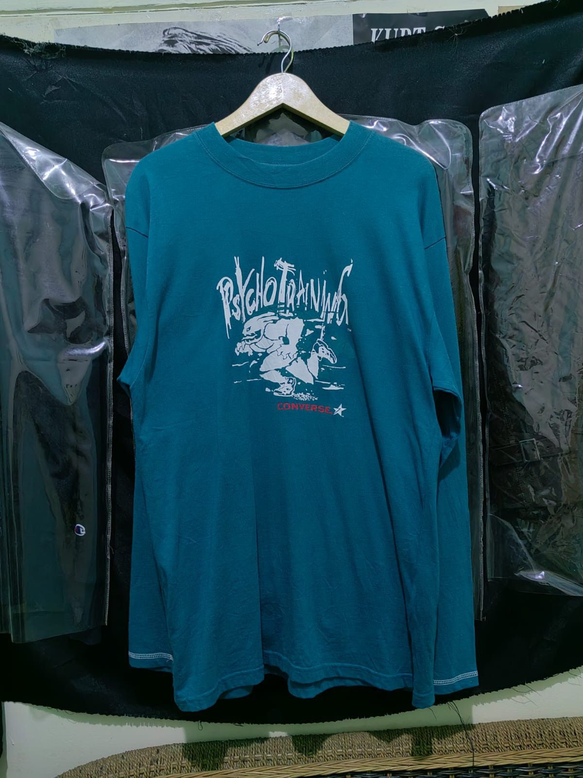 Converse rare! Vtg Converse Psycho training long sleeve Size US L / EU 52-54 / 3 - 1 Thumbnail