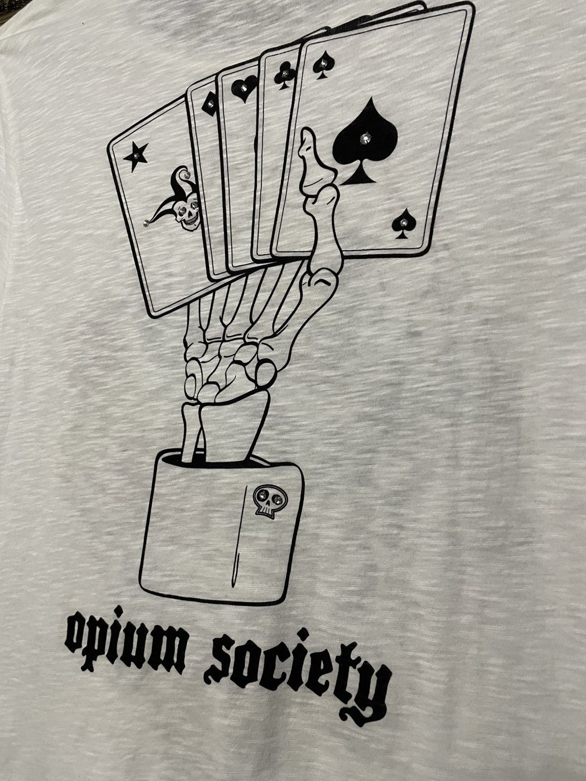 Vintage Japan Designer Opium Society Skull Big Head Tshirt