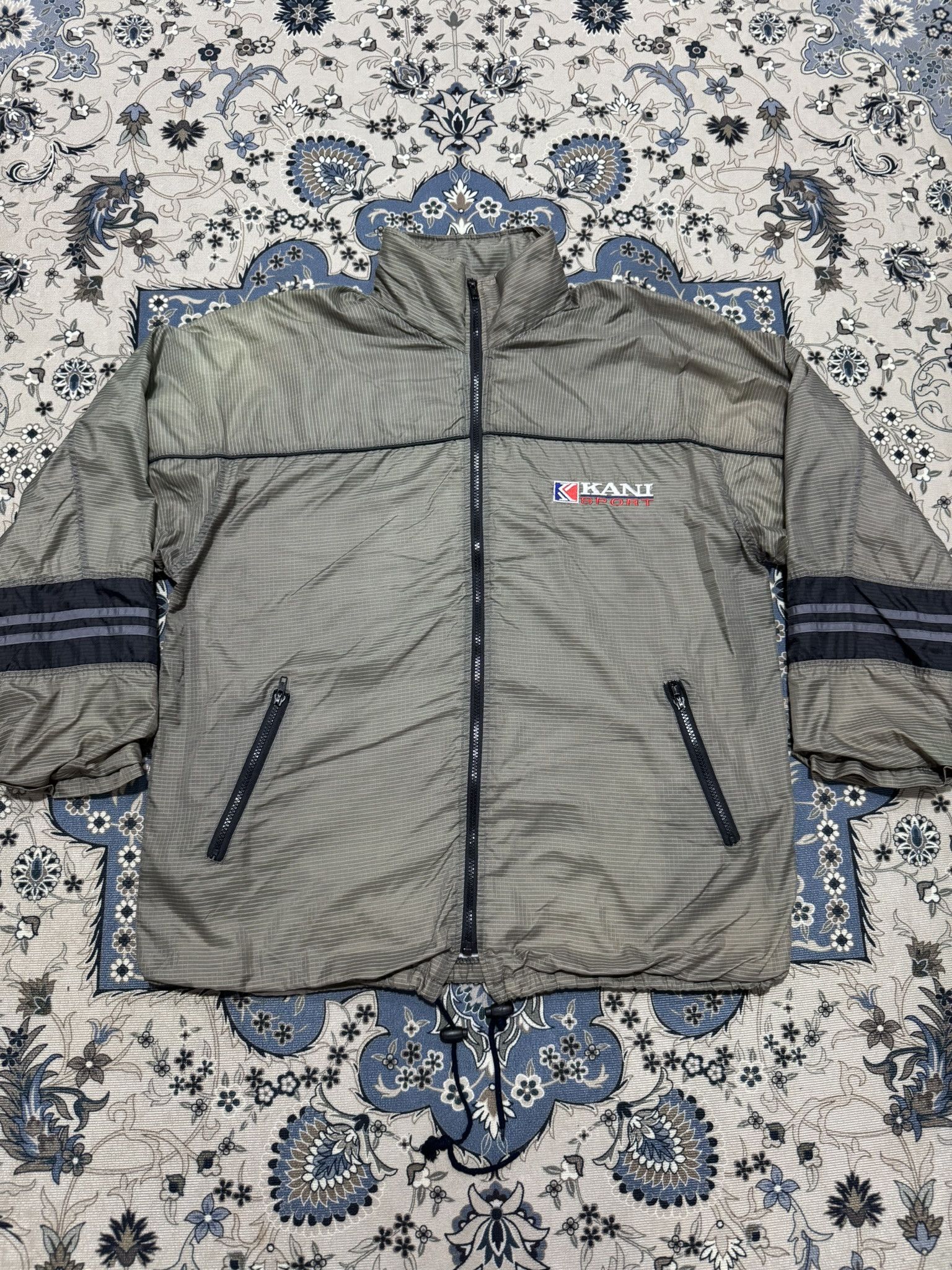 Karl Kani × Stussy × Vintage Vintage 90's Kar Kani Sport Big Logo Hoodie Training Jacket Size US L / EU 52-54 / 3 - 3 Thumbnail