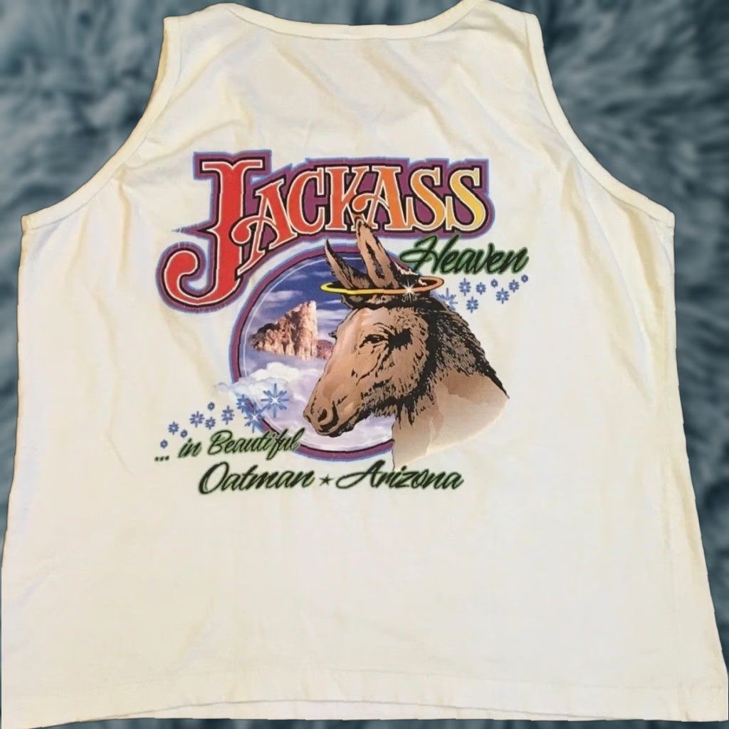Vintage VINTAGE 90s Jackass Heaven Oatman Arizona Faded Boxy Tank Top White S Mens Tank Shirt Grunge Humor Arizona Size US S / EU 44-46 / 1 - 1 Thumbnail
