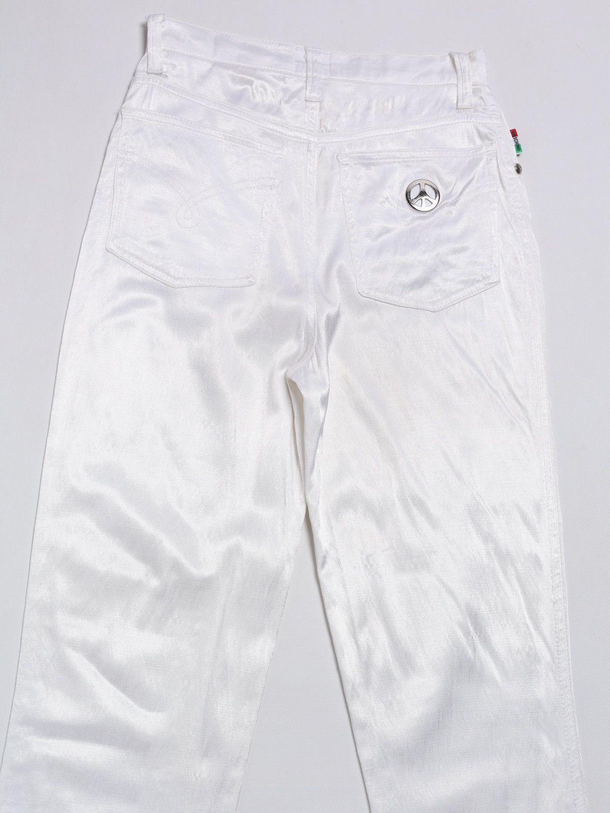 Moschino Moschino Jeans Vintage Pants Viscose White Trousers Logo Size 27" / US 4 / IT 40 - 6 Thumbnail