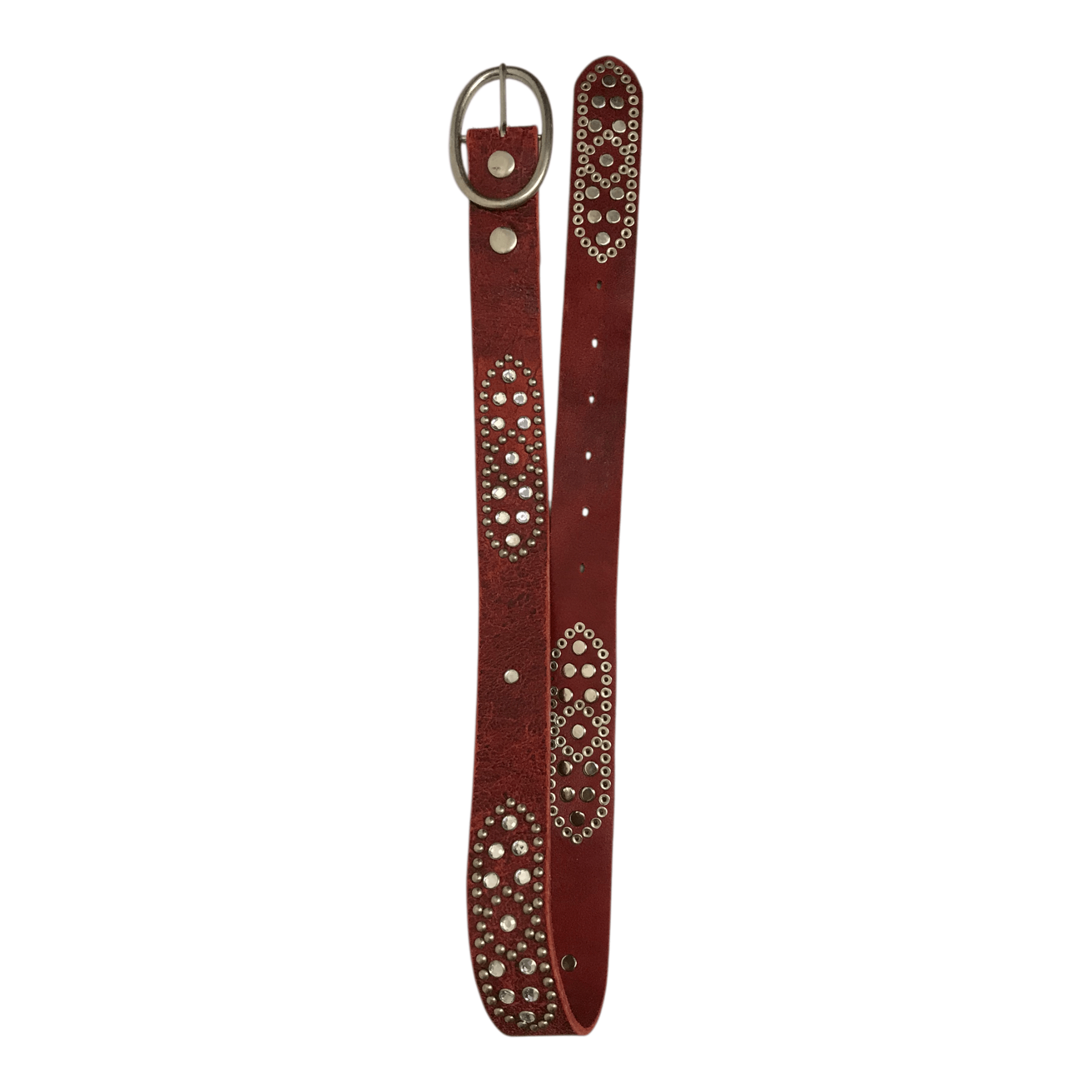 Leather Other Studded Red Leather Belt Size ONE SIZE - 1 Thumbnail