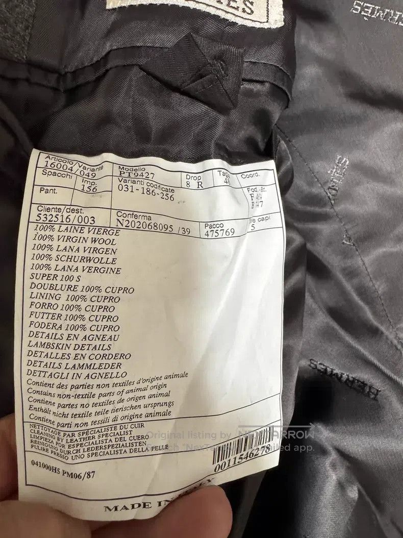 Hermes Hermes 100% Super Fine Baby Wool, Elephant Grey, Sophistic Size US M / EU 48-50 / 2 - 8 Thumbnail