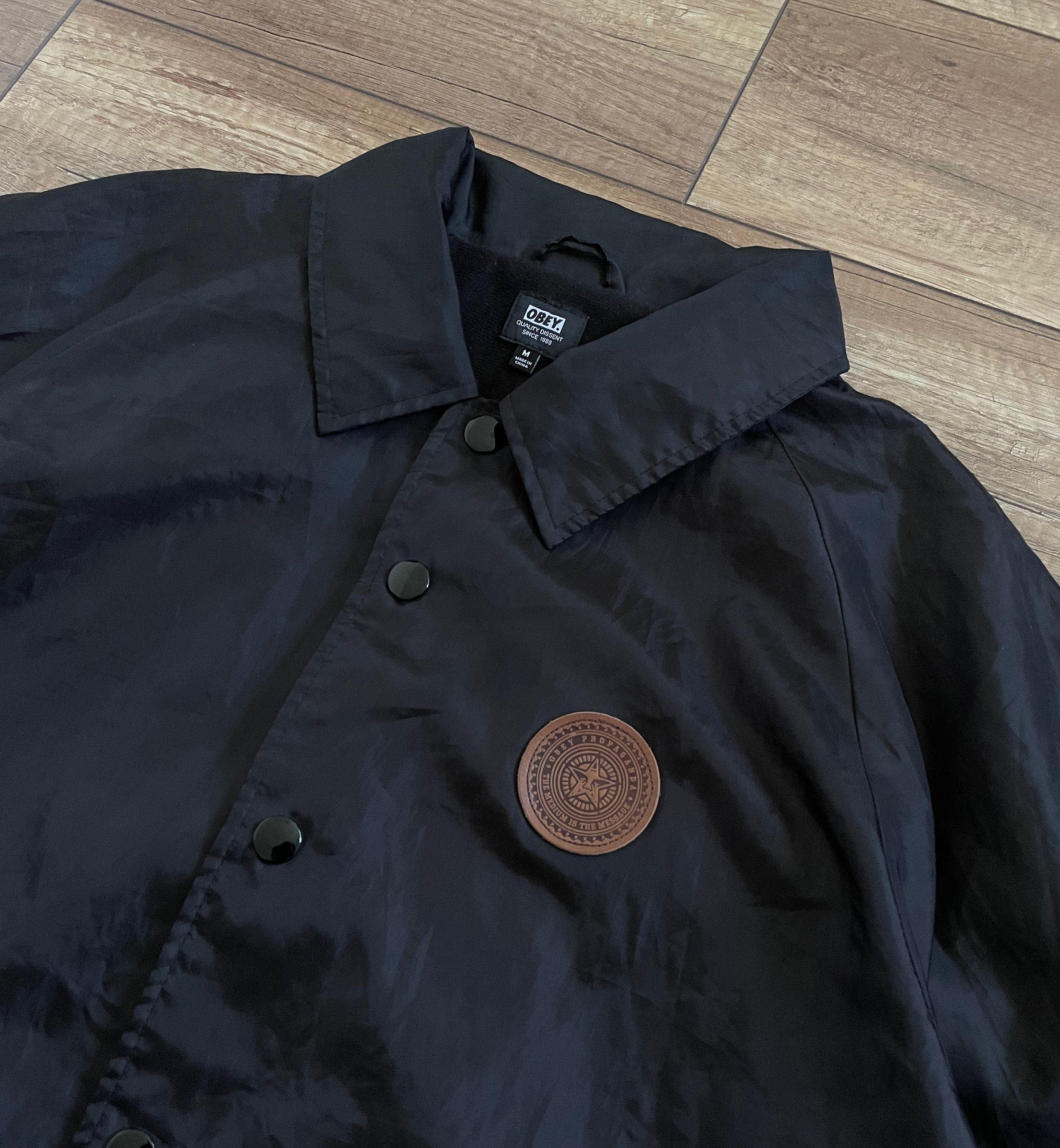 Obey Obey Black Nylon Coach Skate Jacket Size US M / EU 48-50 / 2 - 3 Thumbnail