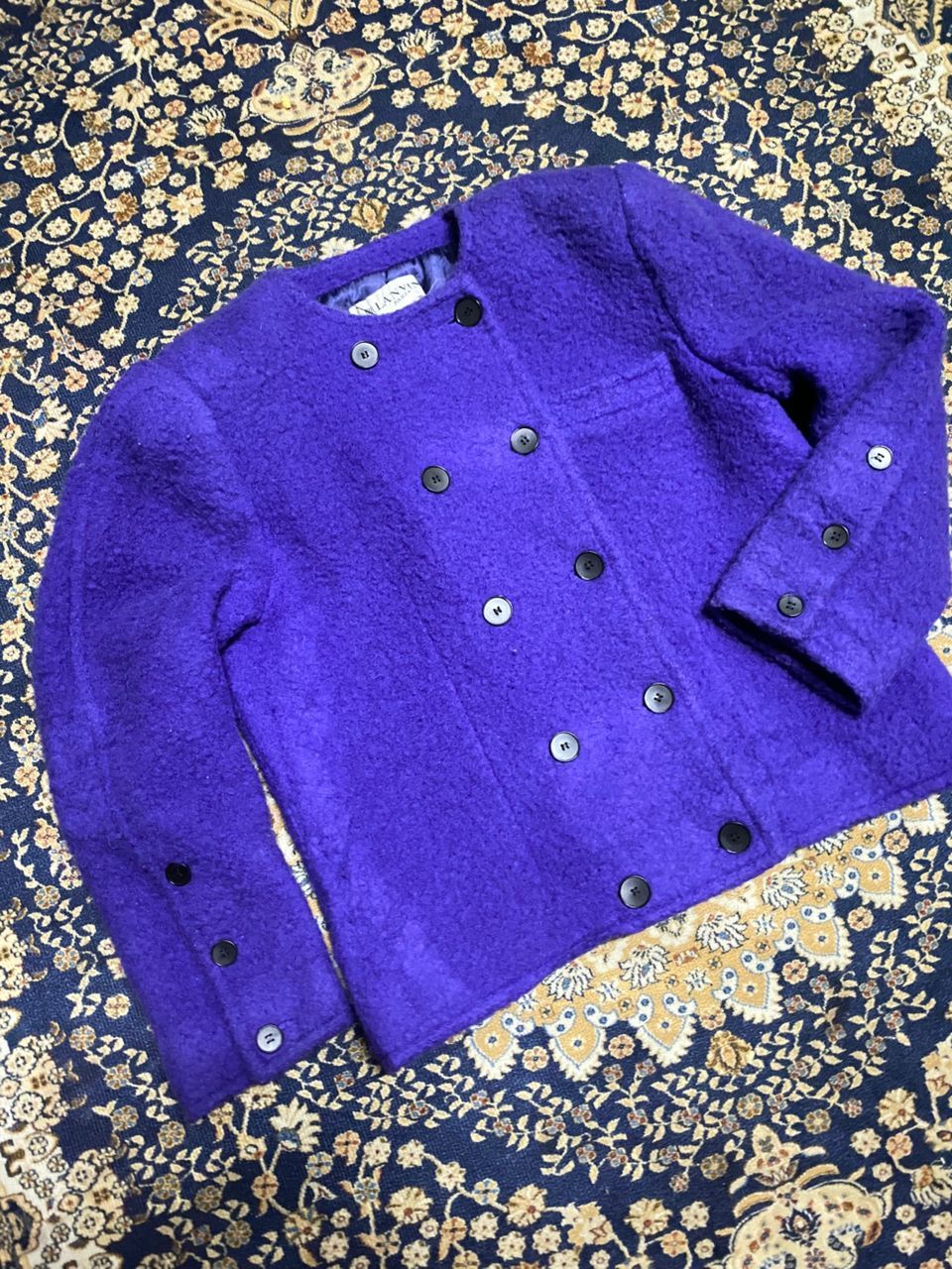 Lanvin Lanvin Paris Wool Coat Purple Size S / US 4 / IT 40 - 3 Thumbnail