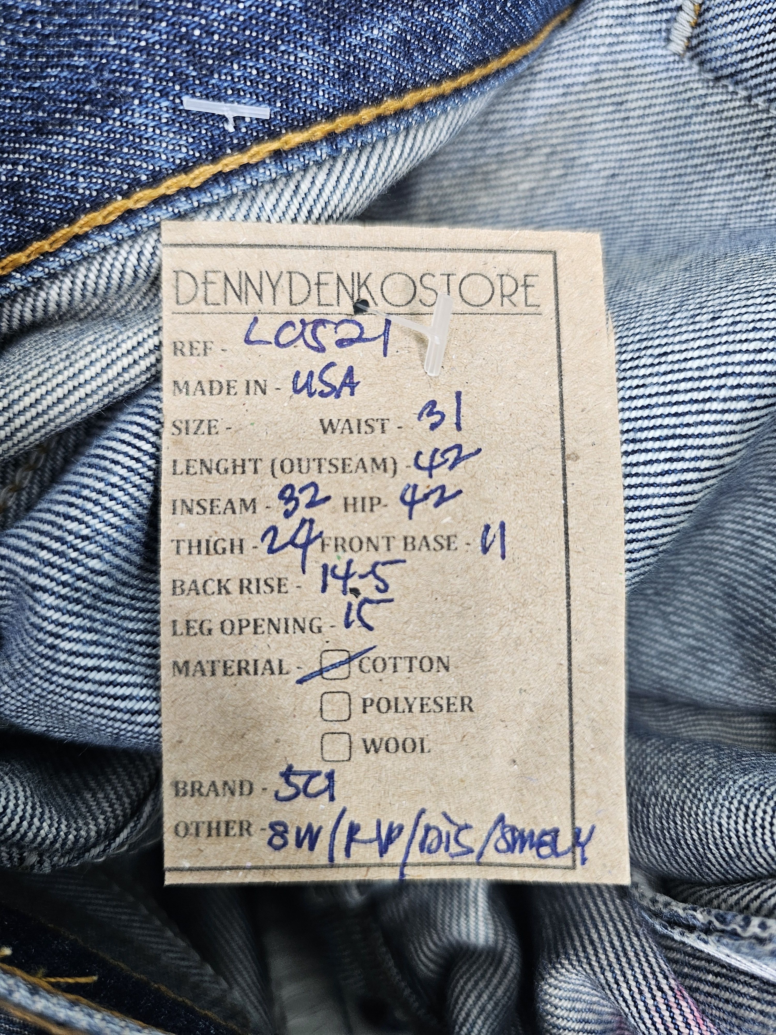 Levi's Vintage Clothing Vtg 90'S LEVIS 501 Distressed Stone Wash Blue Jeans L0521 Size US 31 - 17 Thumbnail
