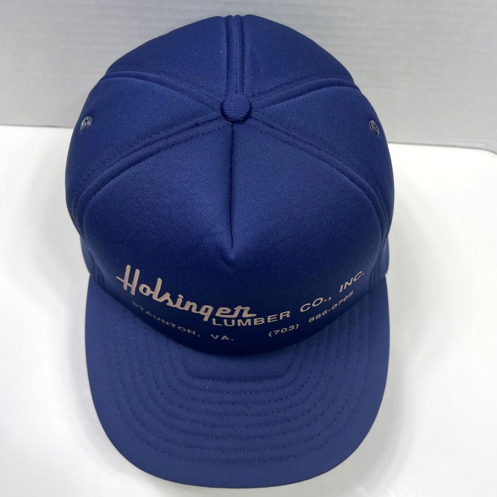 Vintage VINTAGE Holsinger Lumber Hat Cap Snap Back Blue Advertising Trucker Mens 80s Size ONE SIZE - 4 Thumbnail