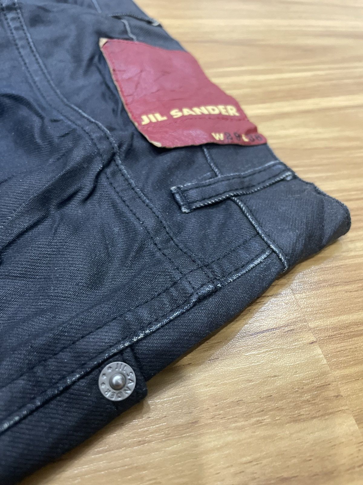 Jil Sander Raf Simons era Jil Sander Waxed Distressed Denim Pant Size US 29 - 21 Thumbnail