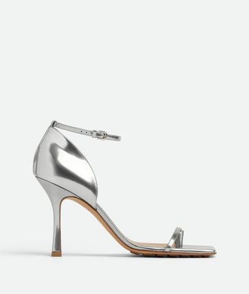 Bottega Veneta Bottega Veneta Stretch Strap Sandal in silver Size US 9 / IT 39 - 1 Thumbnail
