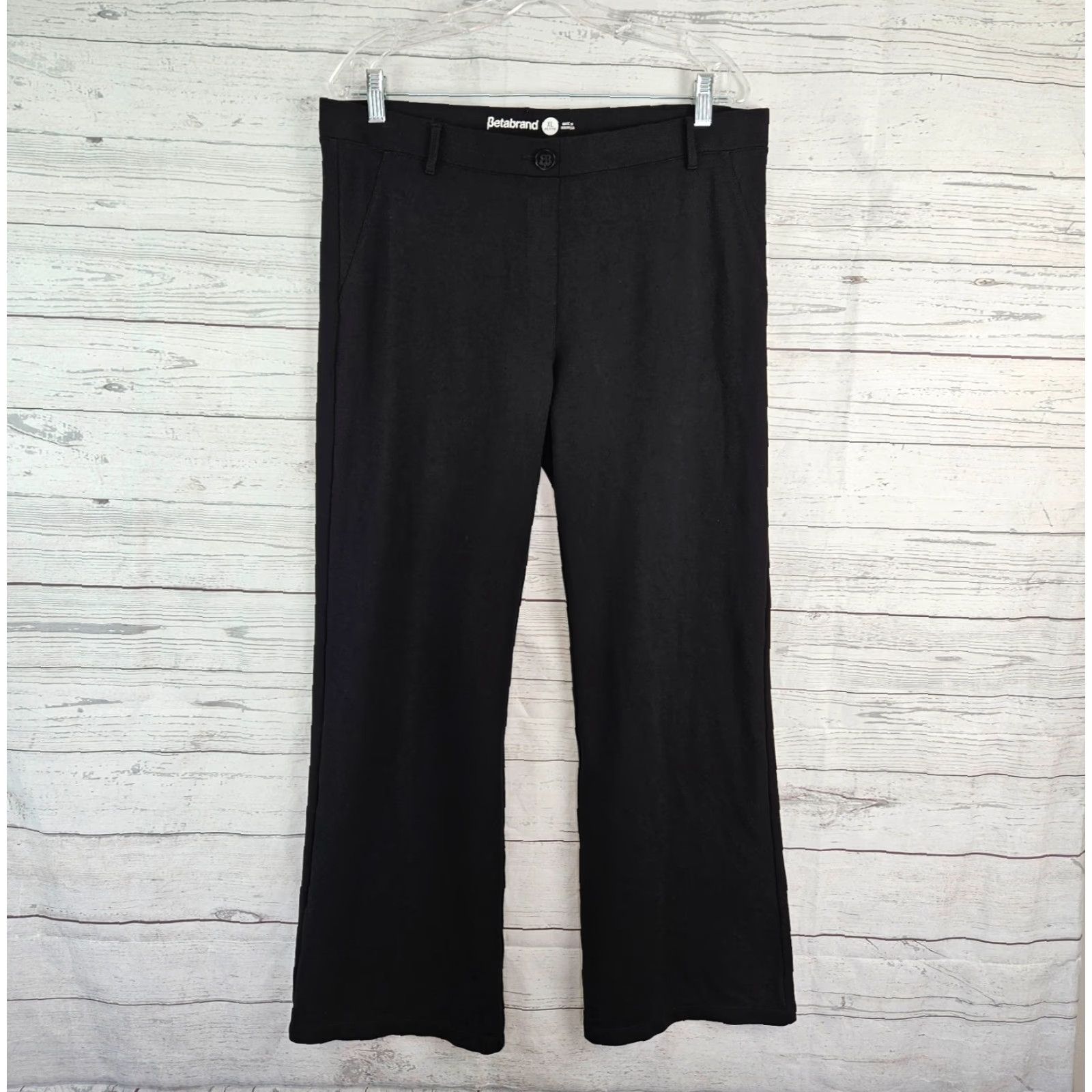 Vintage Betabrand Womens Pants Sz XLP Black Ponte Knit Bootcut Mid Rise Size 40" / US 18 - 2 Thumbnail