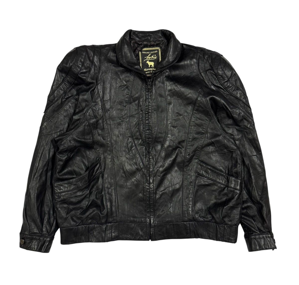 Kadoya Vtg🔥Kosmick Ridding Leather Jacket Made In Spain Size L Size US L / EU 52-54 / 3 - 1 Thumbnail