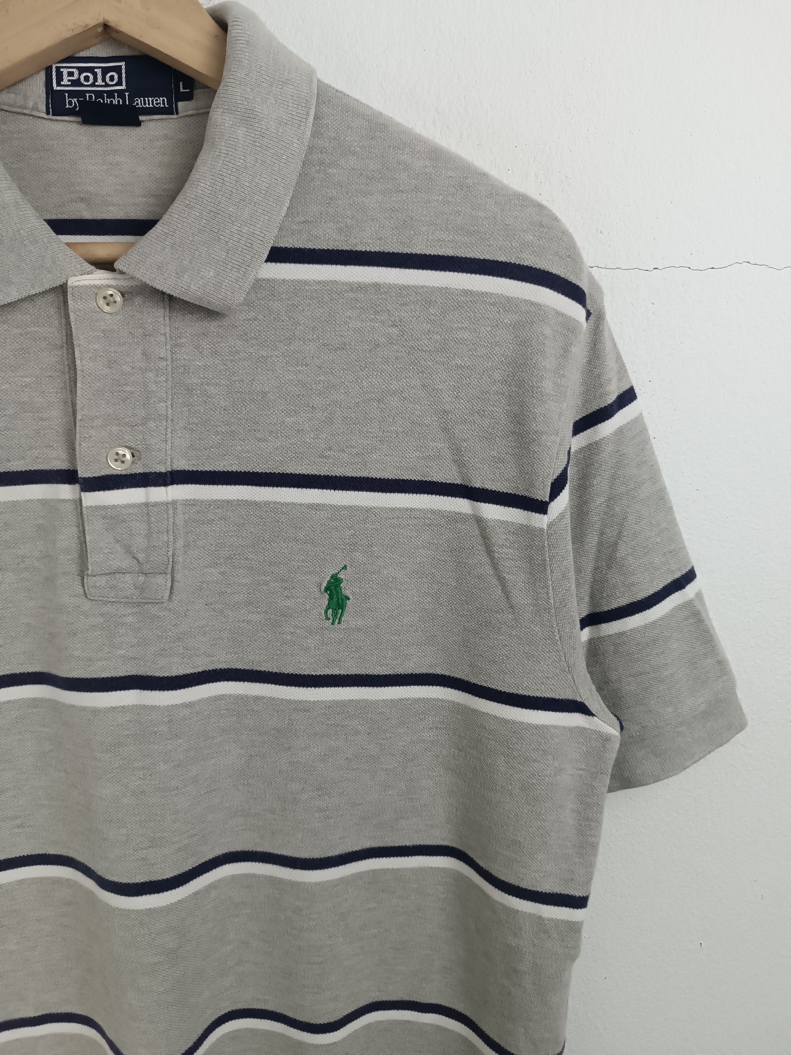 Polo Ralph Lauren VINTAGE POLO RALPH LAUREN STRIPES TEE GRAY VERY RARE Size US L / EU 52-54 / 3 - 6 Thumbnail