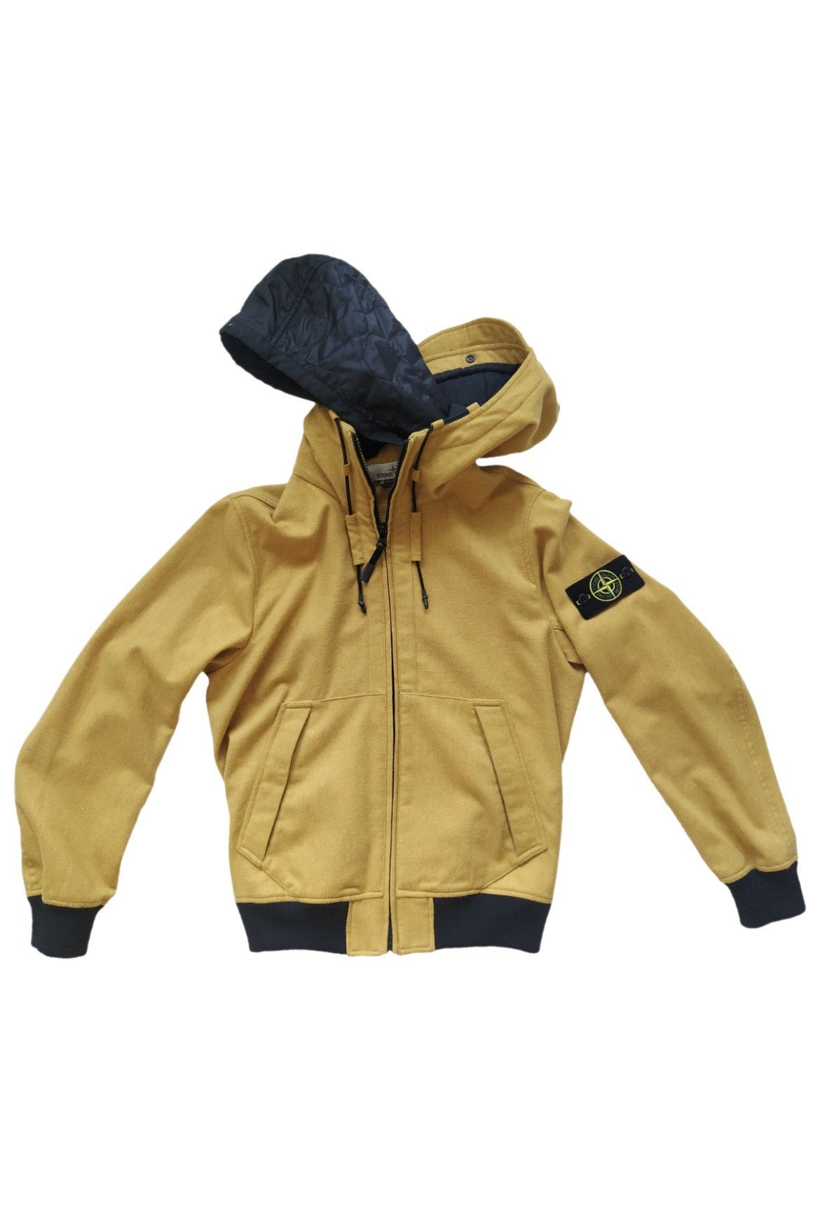 Stone Island Melange Wool Poly Hooded Jacket