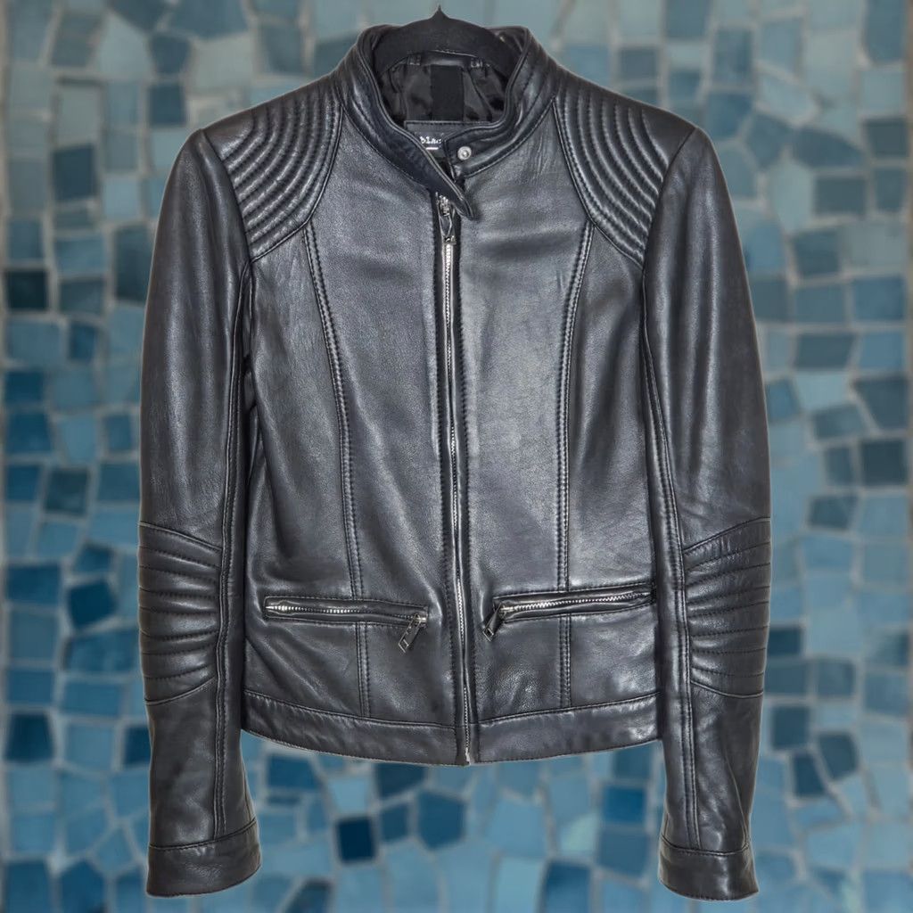 Vintage Black River Genuine Leather Cafe Motorcycle Moto Style Jacket Black Women's S Jacket Size S / US 4 / IT 40 - 1 Thumbnail