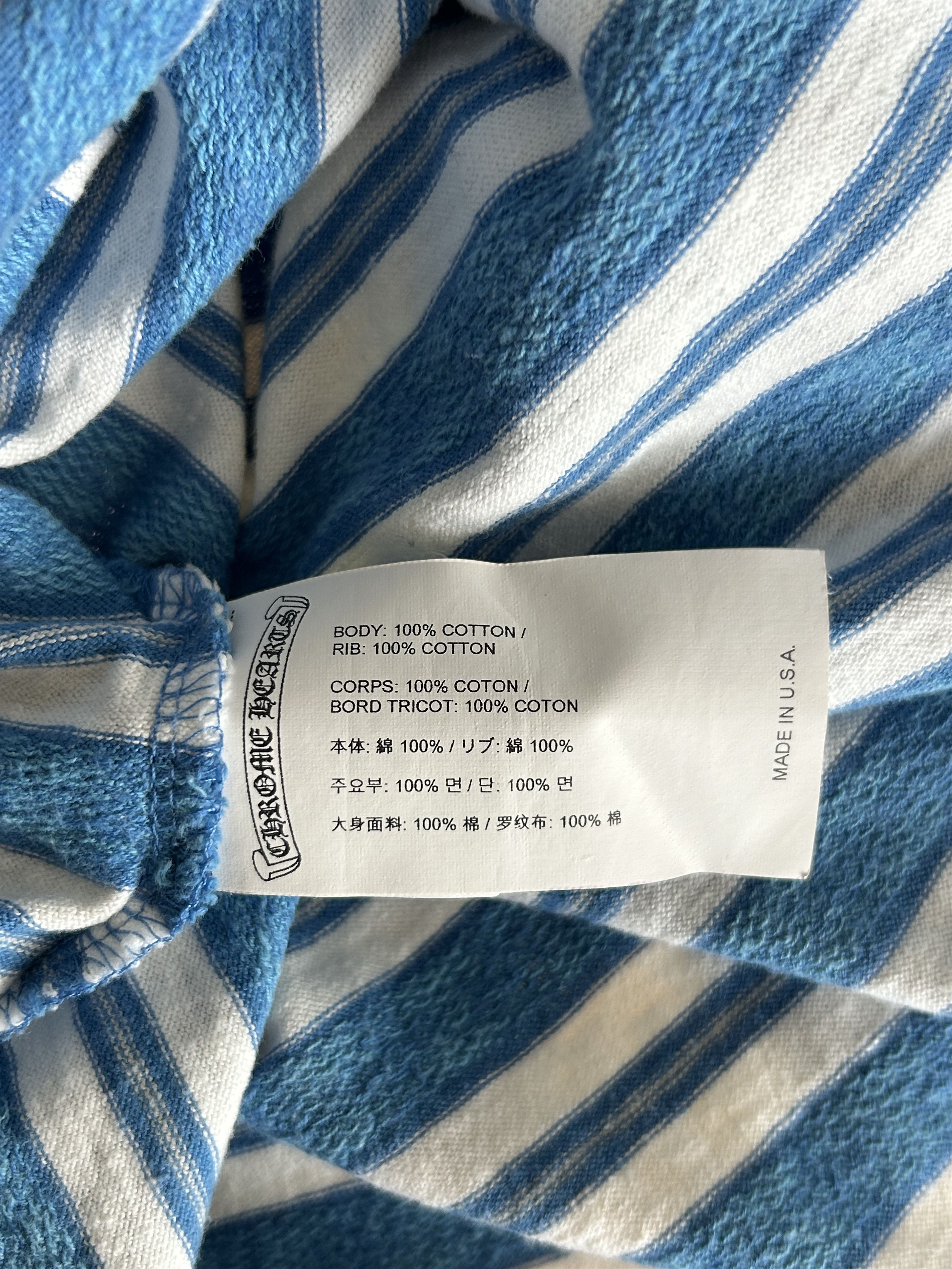 Chrome Hearts Chrome Hearts Blue & White Striped T-Shirt Size US S / EU 44-46 / 1 - 4 Thumbnail