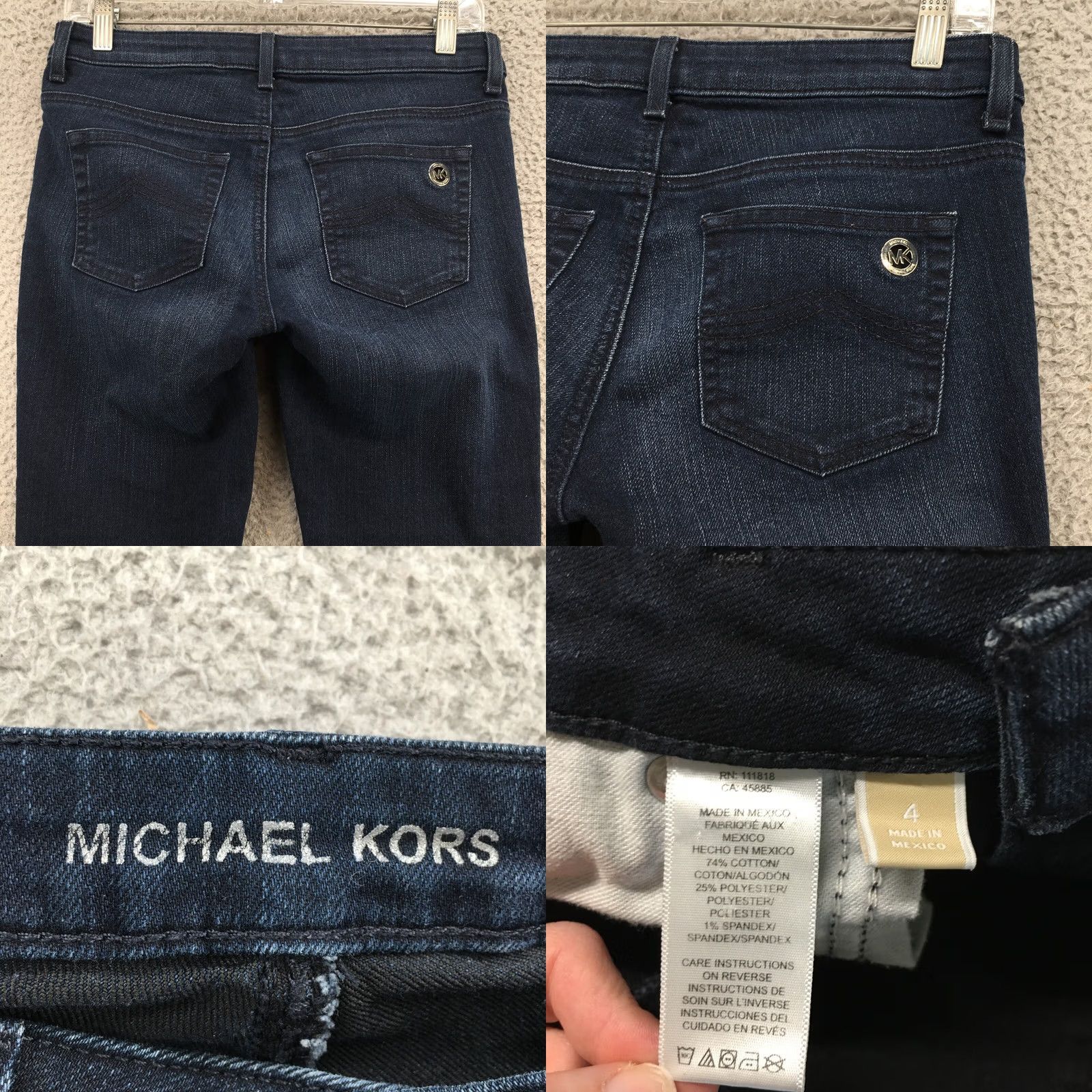 Michael Kors Michael Kors Skinny Jeans Women 4 Blue Denim Cotton Blend Zip Fly Jeans Distressed? No. 4 Size 27" / US 4 / IT 40 - 9 Thumbnail