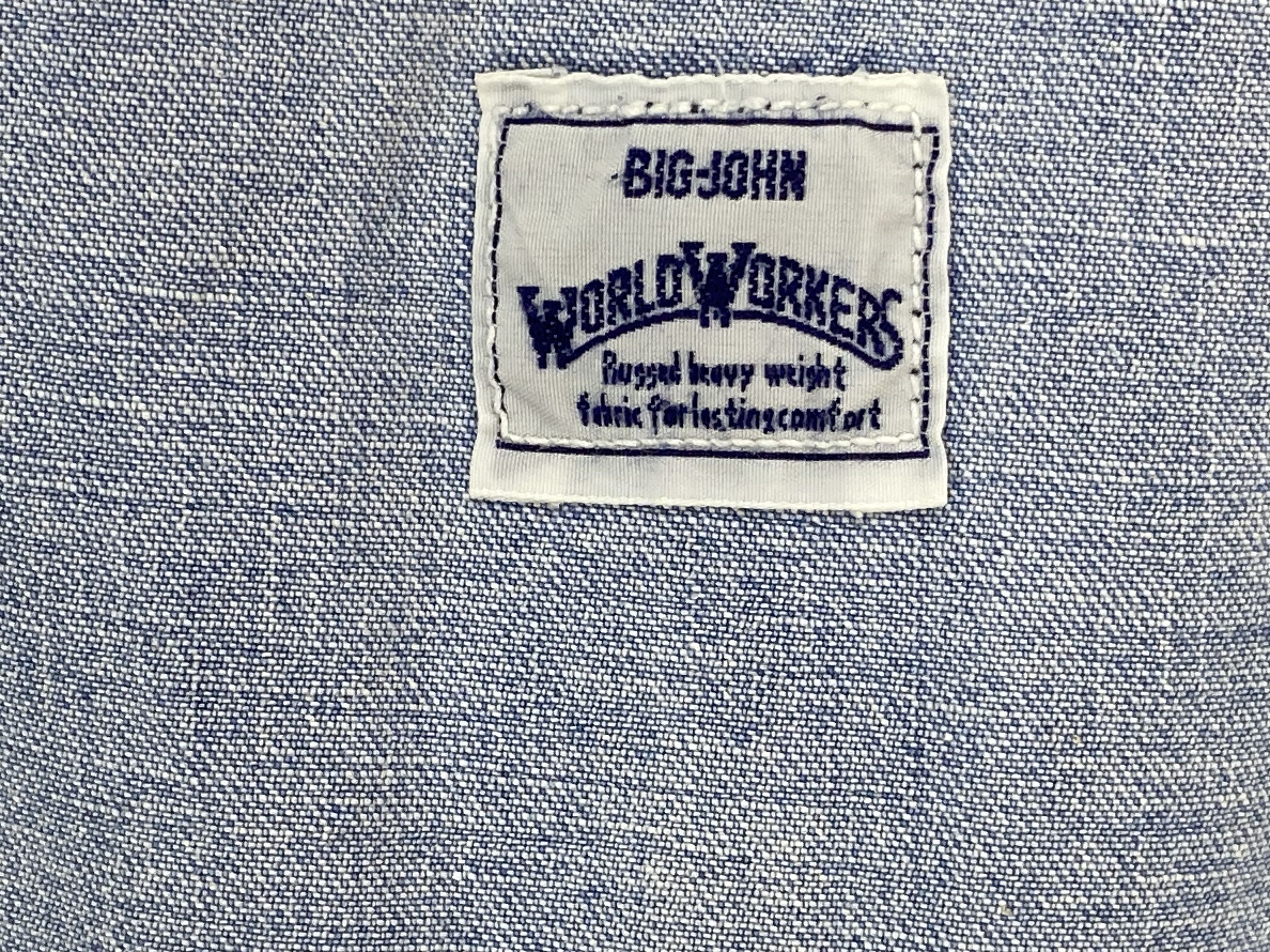 Big John × Vintage Big John Carpenter Bib Overalls Light Wash Jeans Size US 35 - 10 Thumbnail