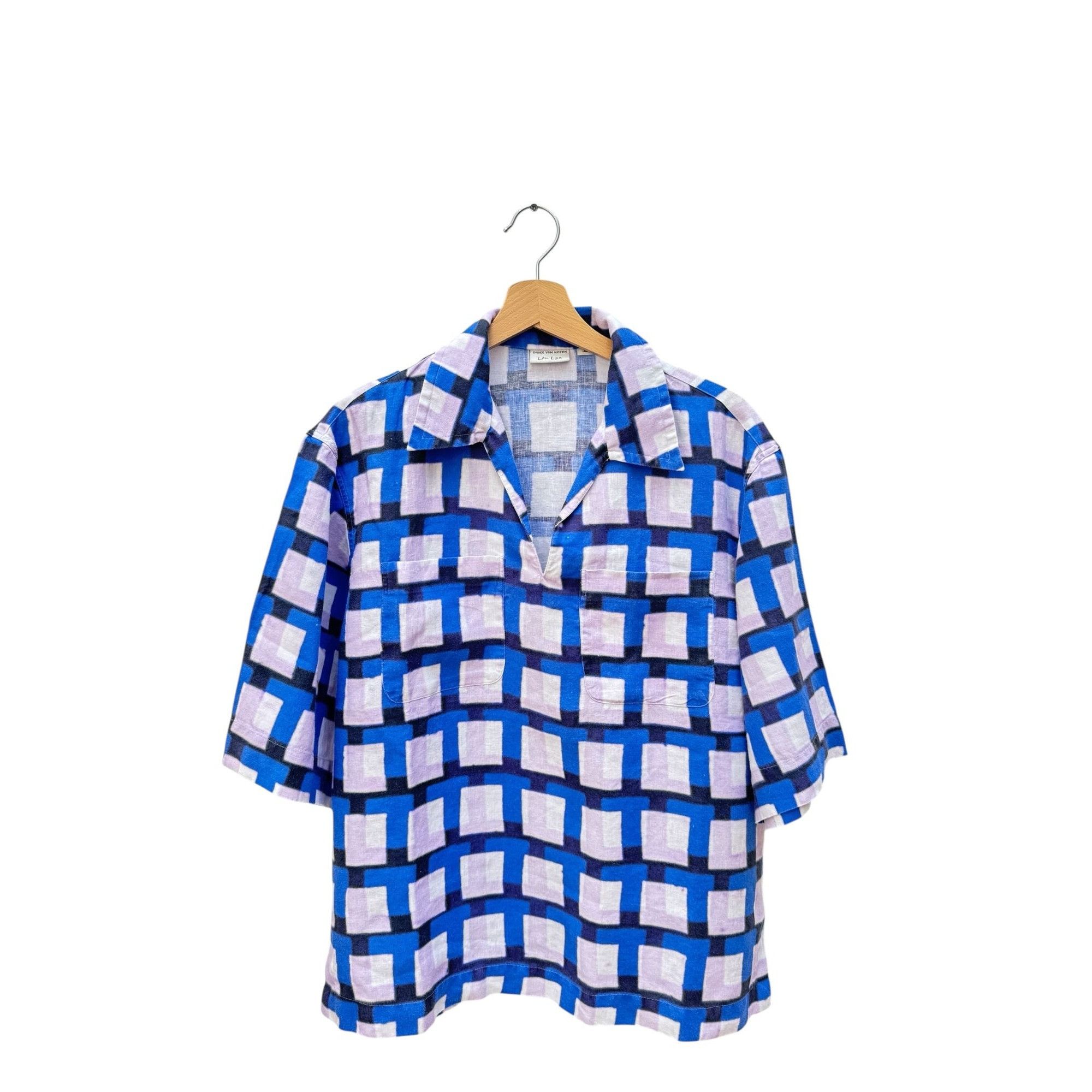 Dries Van Noten Spring Summer 2021 Linen Checkered Shirt Size US M / EU 48-50 / 2 - 1 Thumbnail