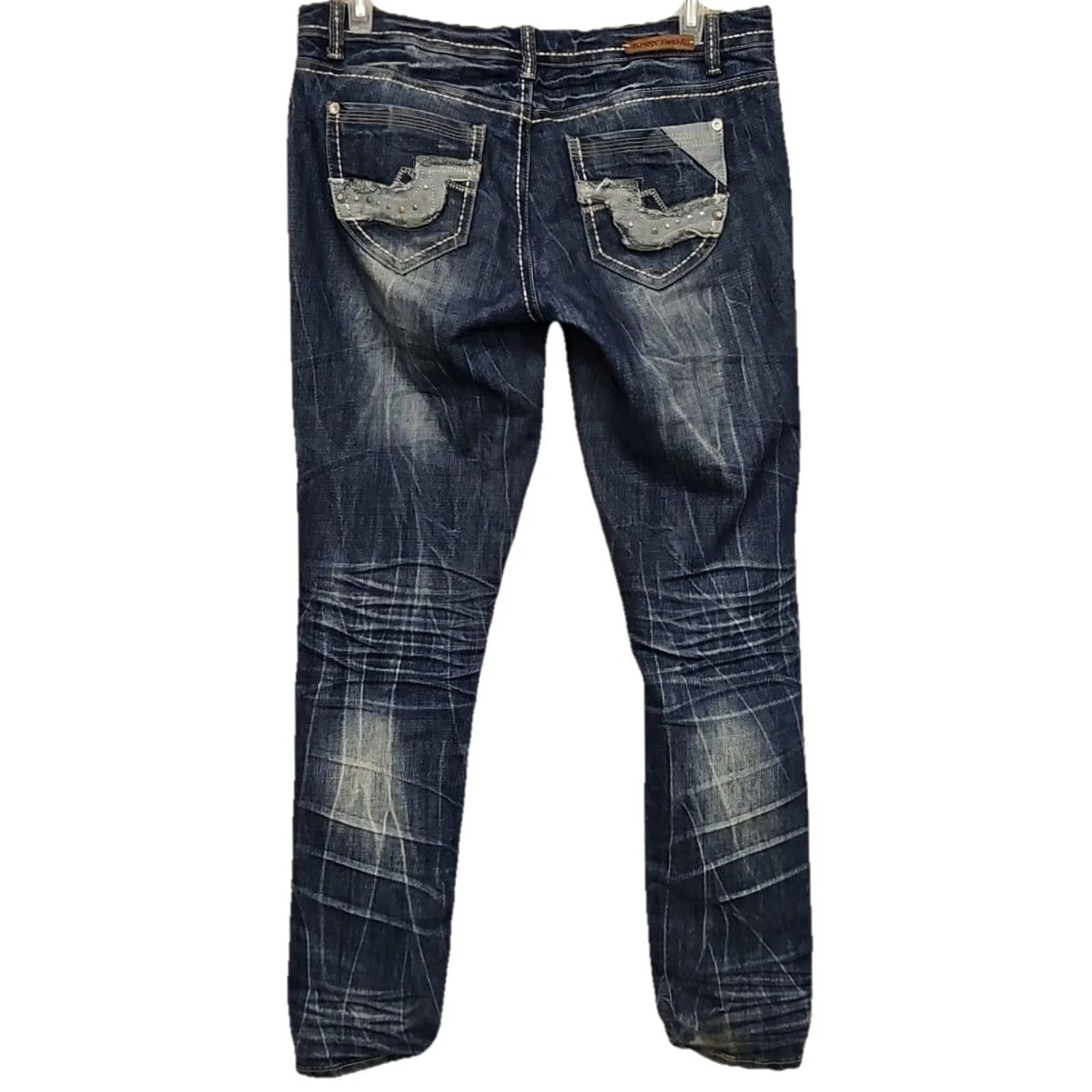 Almost Famous Almost Famous Jeans Juniors 9 Blue Y2K Low Rise Skinny Distressed Indie Sleaze 2000s Women Size 30" / US 8 / IT 44 - 5 Thumbnail