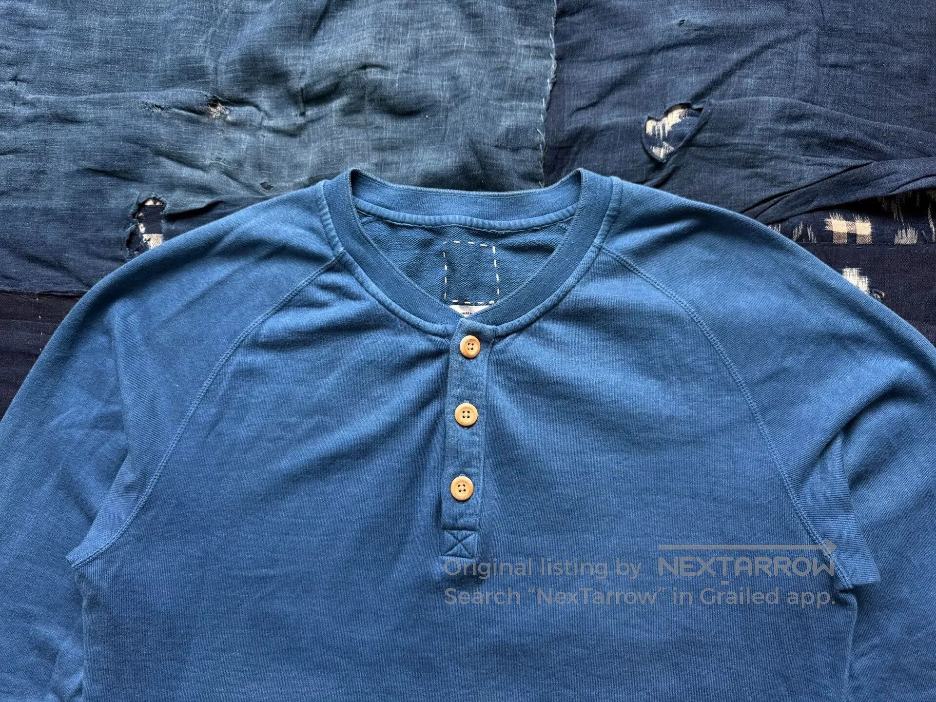 Visvim visvim 16ss Indigo Raglan Henley. Size US M / EU 48-50 / 2 - 3 Thumbnail