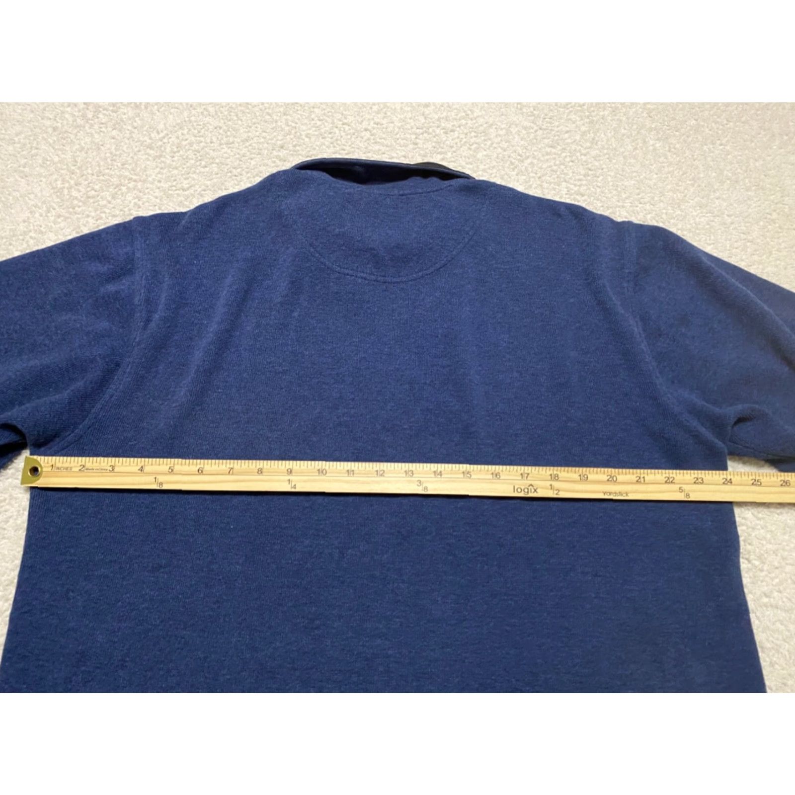 Orvis Orvis Mens Sweater Pullover 1/4 Zip Long Sleeve 100% Cotton Solid Blue M/Regular Men's Knit Mock Neck Size US M / EU 48-50 / 2 - 7 Thumbnail