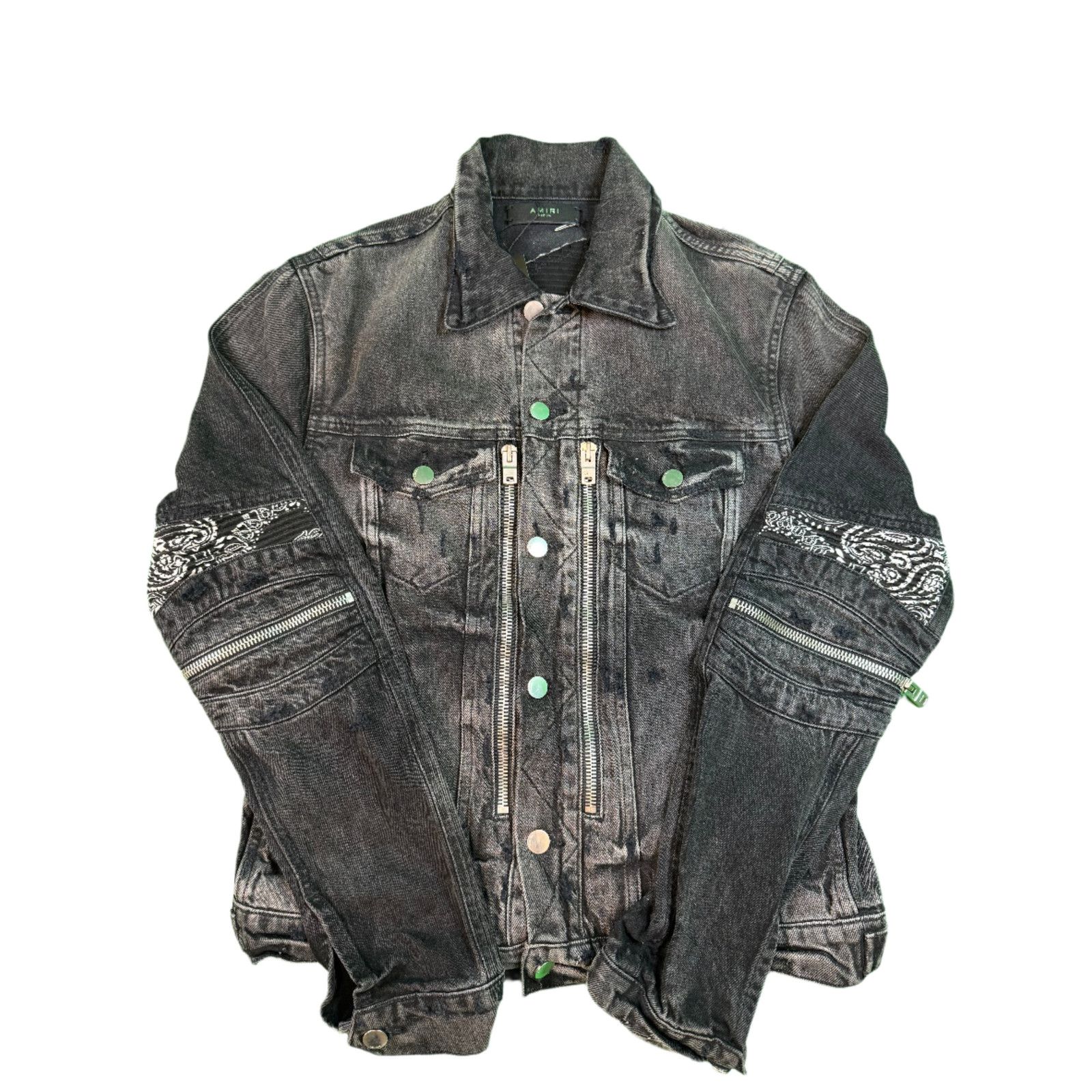 Amiri Amiri MX2 Black Paisley Denim Jacket Size US M / EU 48-50 / 2 - 1 Thumbnail