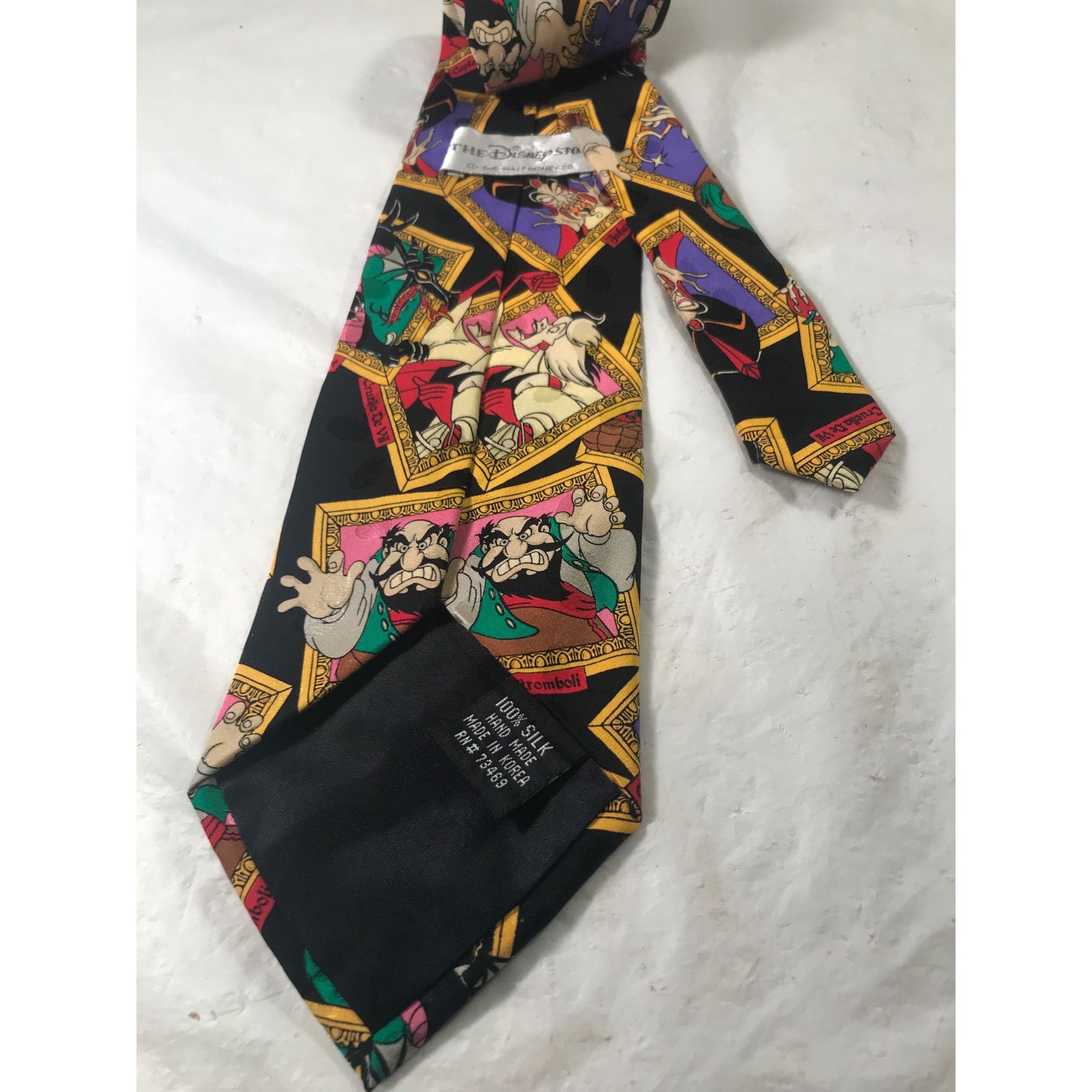 Disney The Disney Store Cartoon Villains Multi Colored Silk Tie Size ONE SIZE - 2 Thumbnail