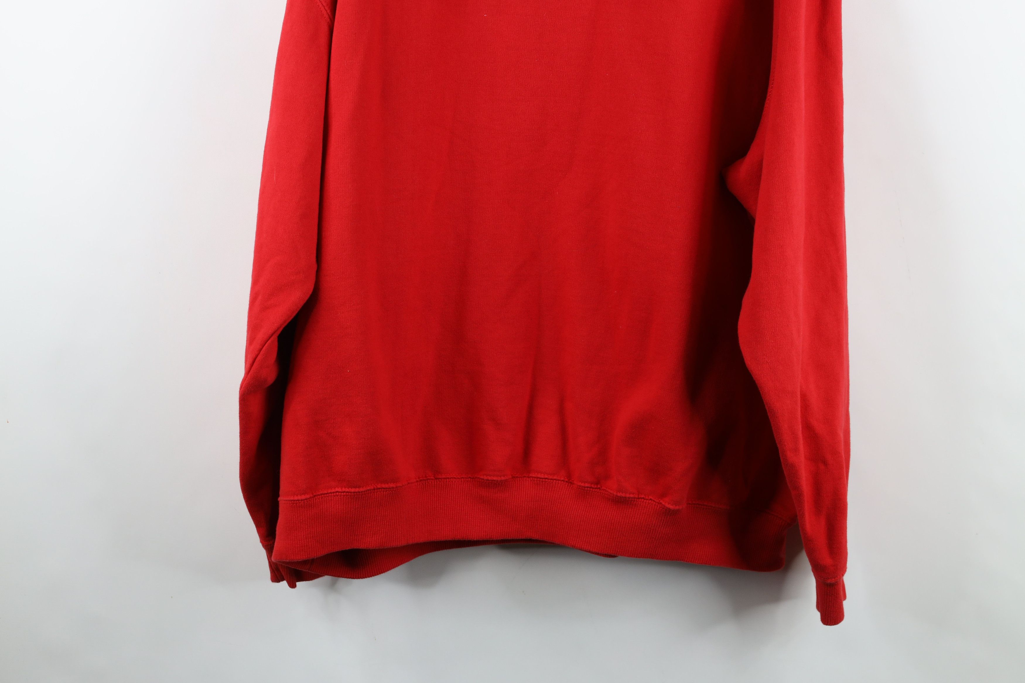 Vintage Vintage 90s Y2K Blank Heavyweight Hoodie Sweatshirt Red Size US XXL / EU 58 / 5 - 14 Thumbnail