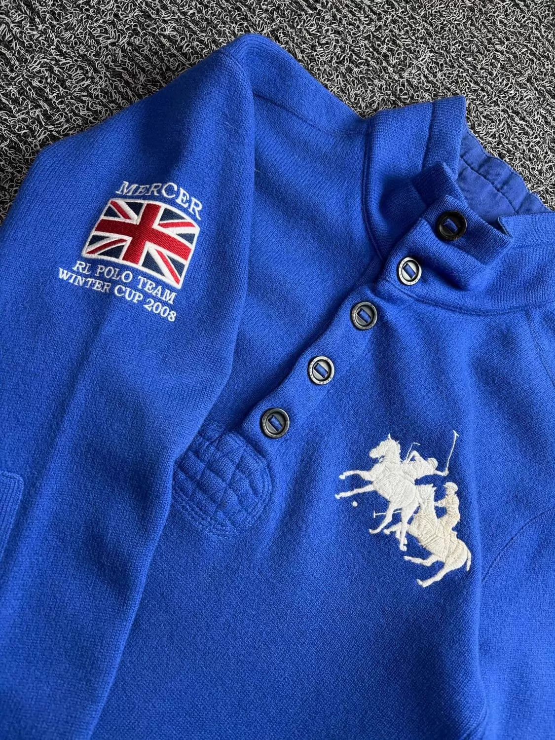 Polo Ralph Lauren RL Prussian Blue Polo Half-Zip Jacket Unisex Vintage Size US L / EU 52-54 / 3 - 2 Thumbnail