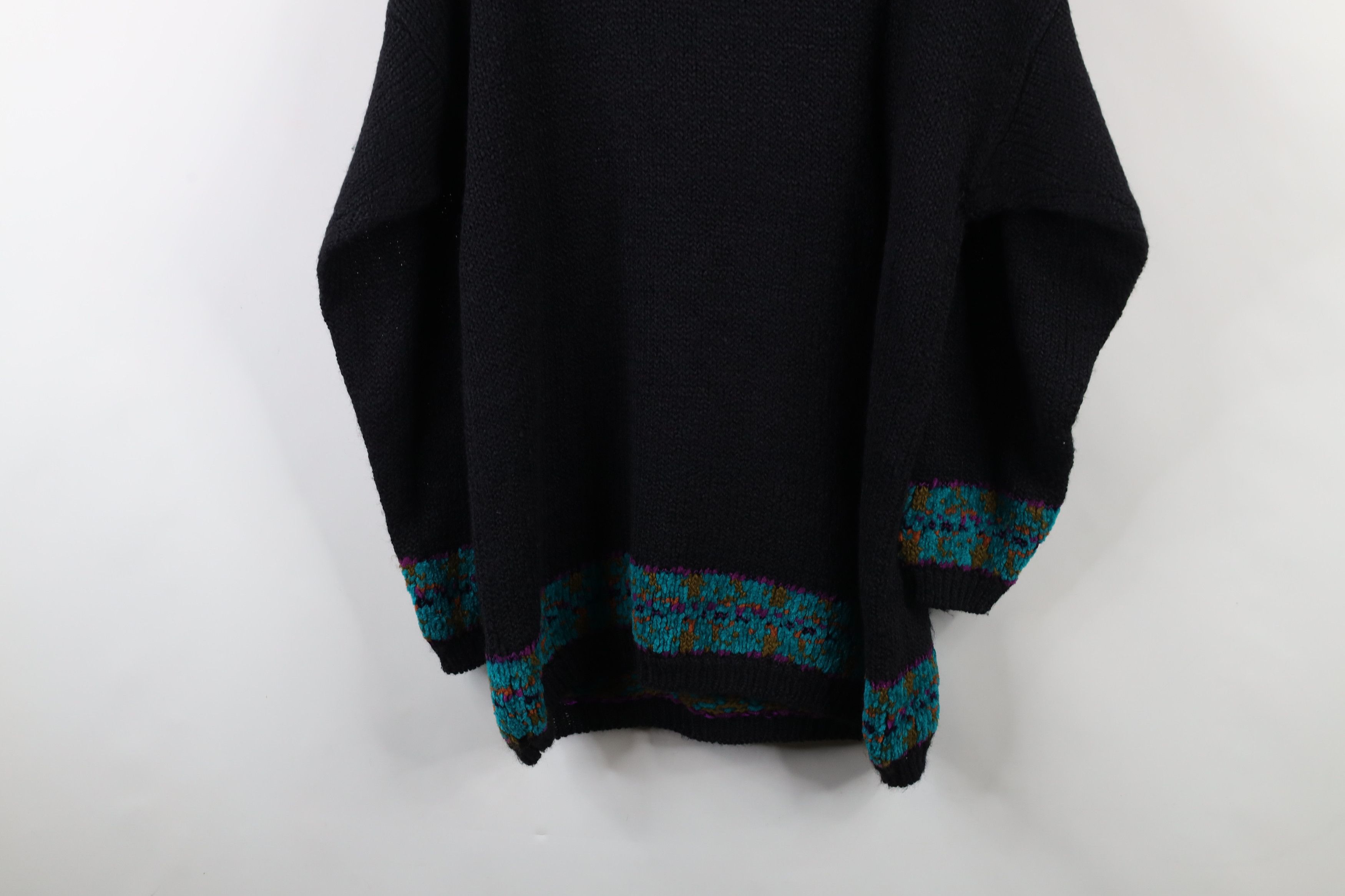 Vintage Vintage 90s Streetwear Flower Fleece Ribbed Knit Sweater Size XL / US 12-14 / IT 48-50 - 11 Thumbnail