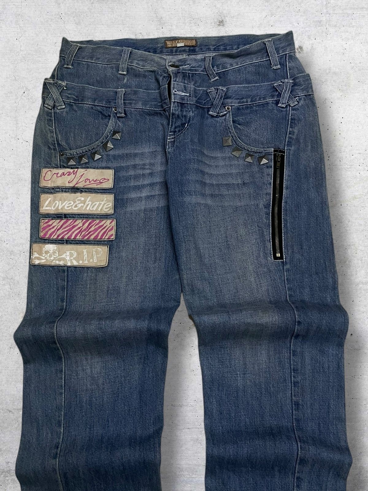 Beauty Beast VINTAGE SPIKE DENIM HELLCAT PUNKS NOT DEAD JAPAN 90S DENIM Size US 32 / EU 48 - 4 Thumbnail
