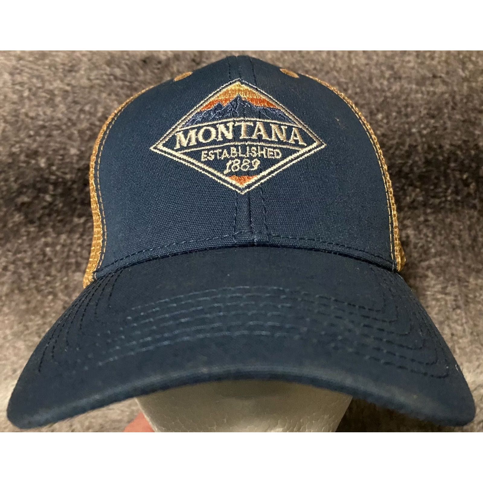 Vintage VINTAGE Montana Mountains Established 1889 Hat Cap Adjustable Snapback 406 Hat Size ONE SIZE - 2 Thumbnail