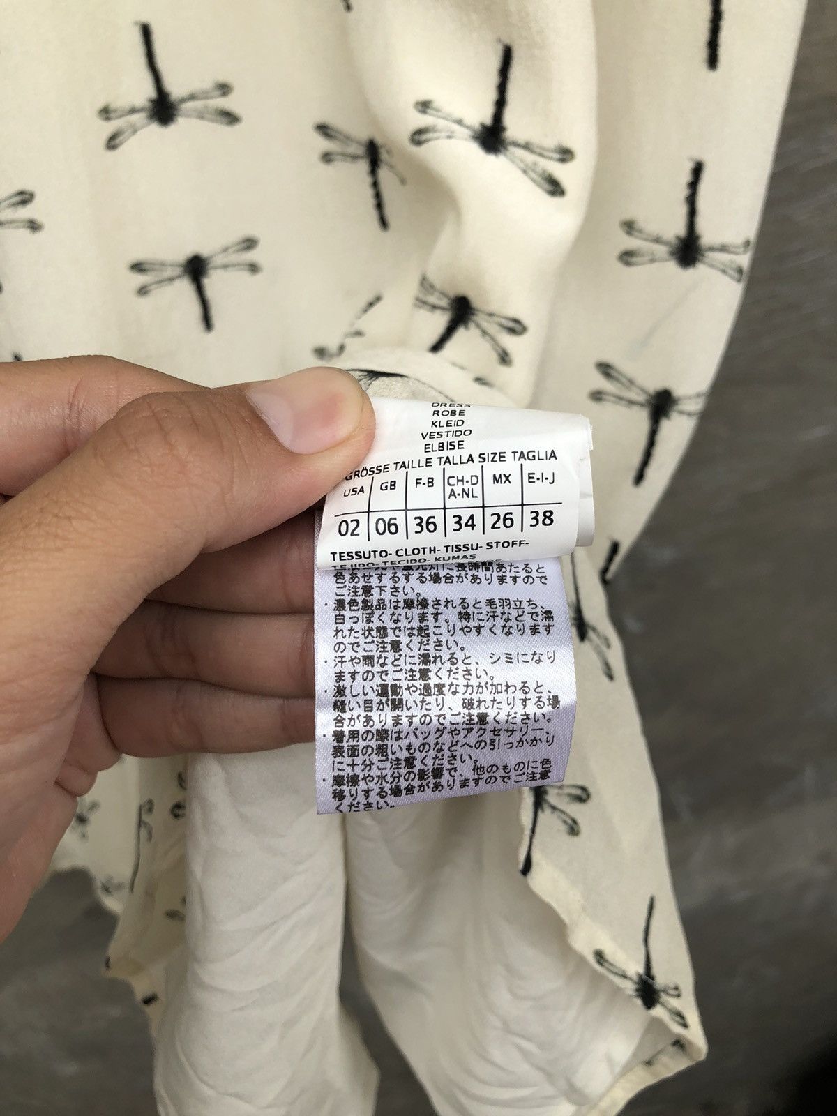 MAX&Co. MAX&Co Dragonfly Pattern Women White Midi Dress Size XS / US 0-2 / IT 36-38 - 6 Thumbnail