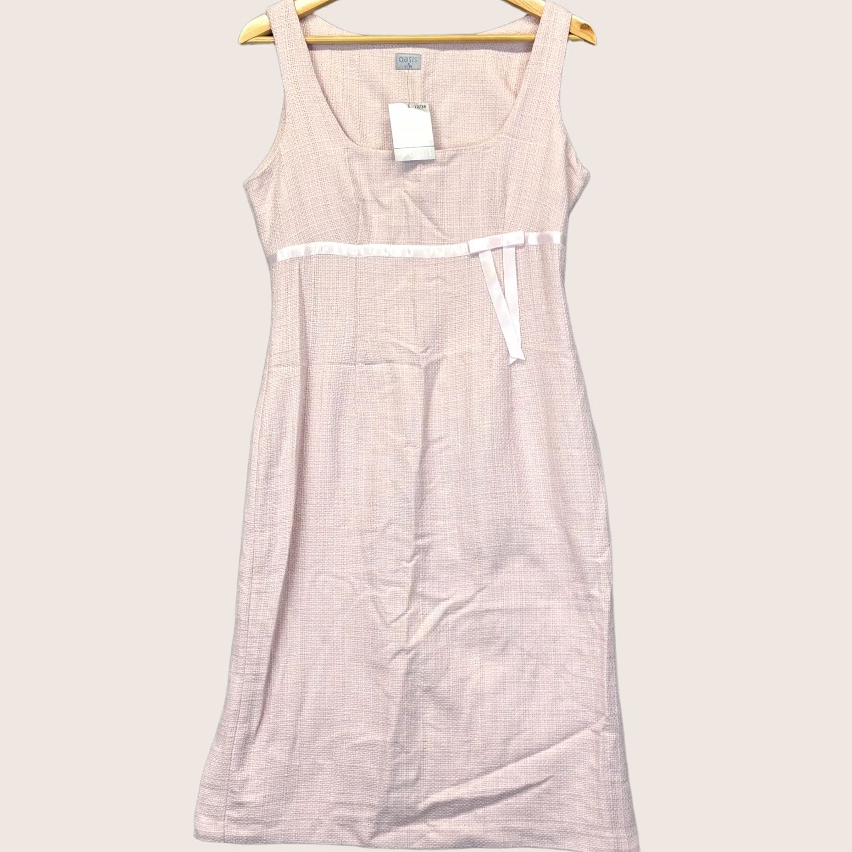 Vintage Oasis Midi Dress Size UK 12 Light Pink Sleeveless Textured BNWT, Party/Cocktail, Casual, Women, Dress Size XL / US 12-14 / IT 48-50 - 1 Thumbnail