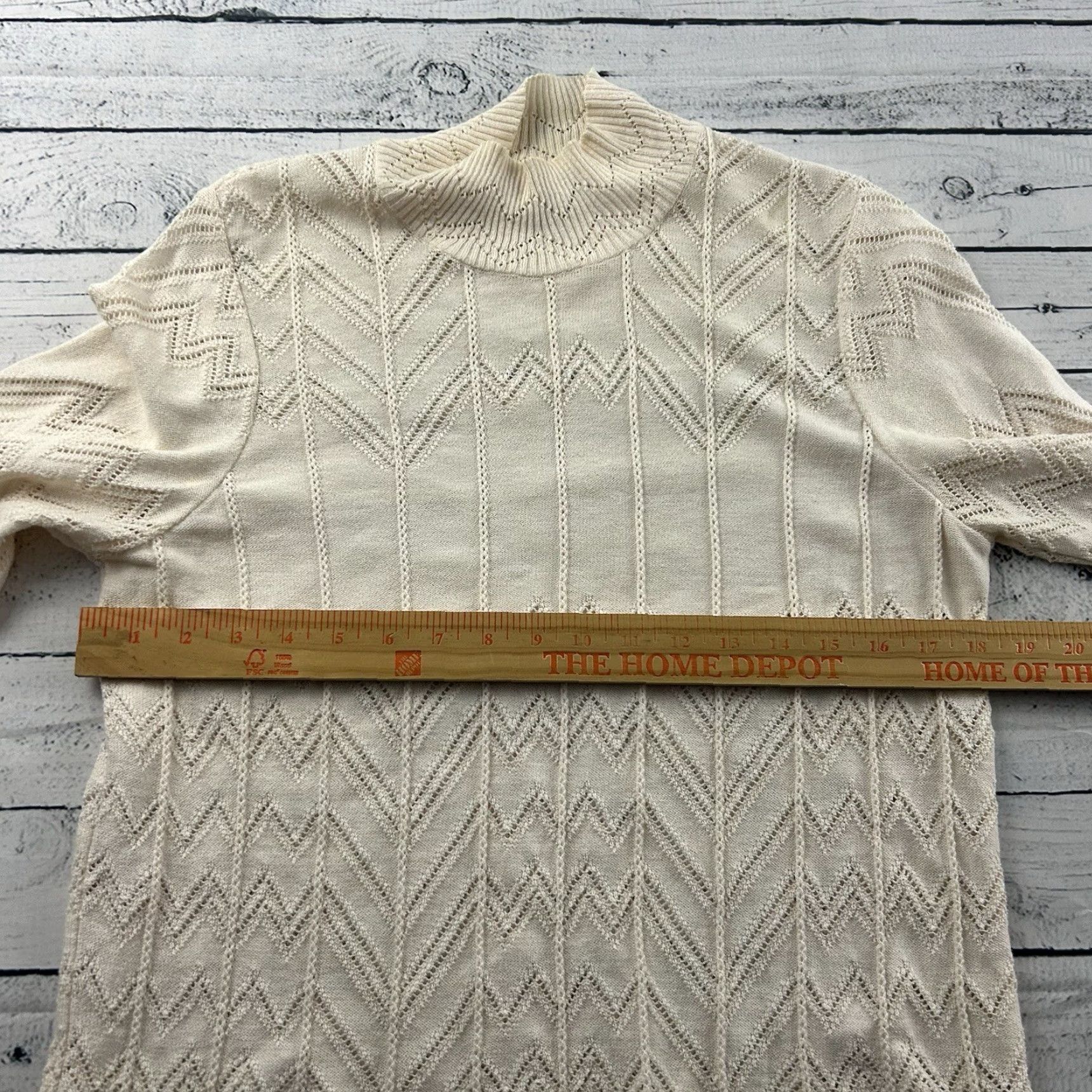 Vintage Odd Molly Cotton Mock Turtleneck Knit Top Women's 3 Ivory Knit Pullover Sweater Shirt Woolless 90s Vintage? Size XS / US 0-2 / IT 36-38 - 4 Thumbnail