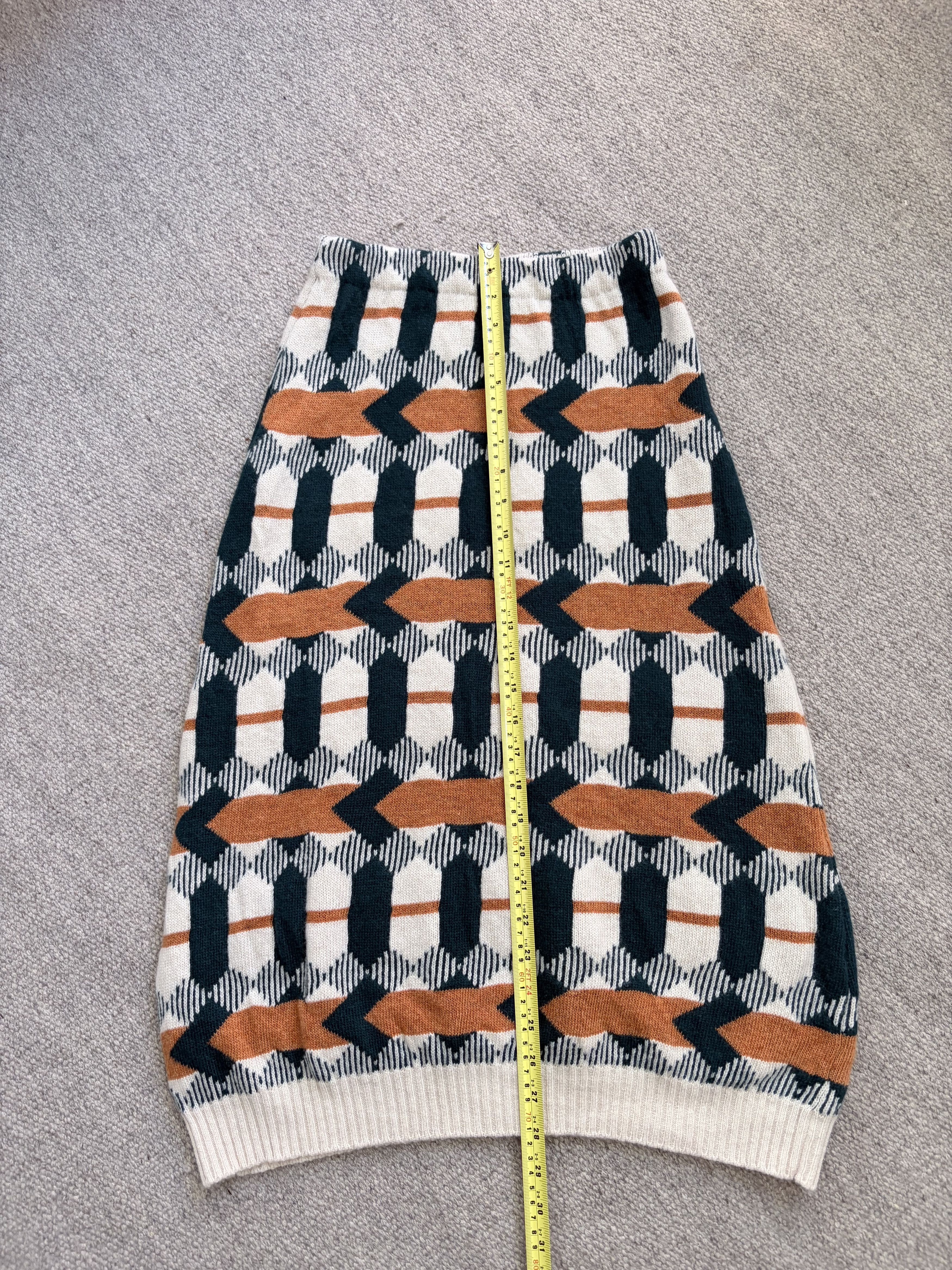 Prada Prada Milano Knit Skirt / IT 38 / Cream Teal Orange Size 28" / US 6 / IT 42 - 3 Thumbnail