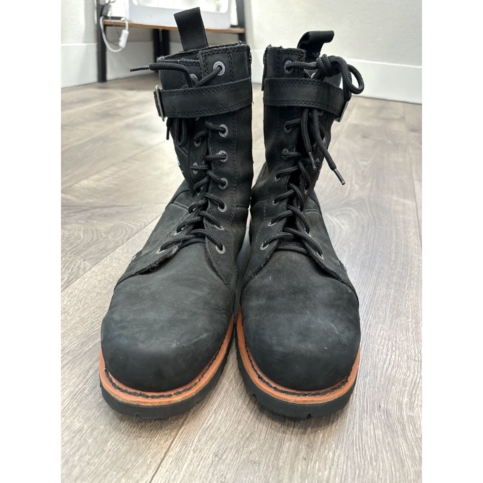 Harley Davidson VINTAGE Harley-Davidson Wickson Mens Boots Leather Black 13 M US Rare Boots Size US 12 / EU 45 - 3 Thumbnail