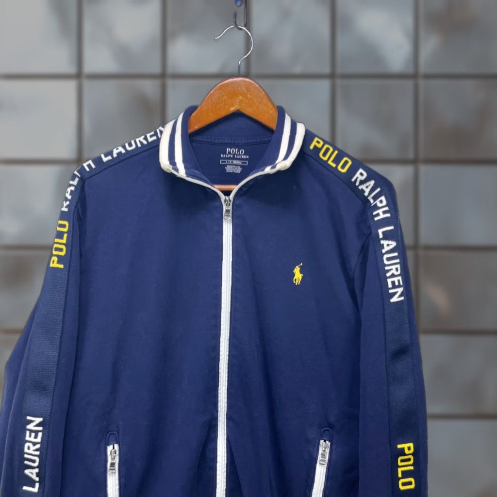 Polo Ralph Lauren VINTAGE Polo Ralph Lauren Track Jacket L Mens Blue Full Zip Size US L / EU 52-54 / 3 - 1 Thumbnail