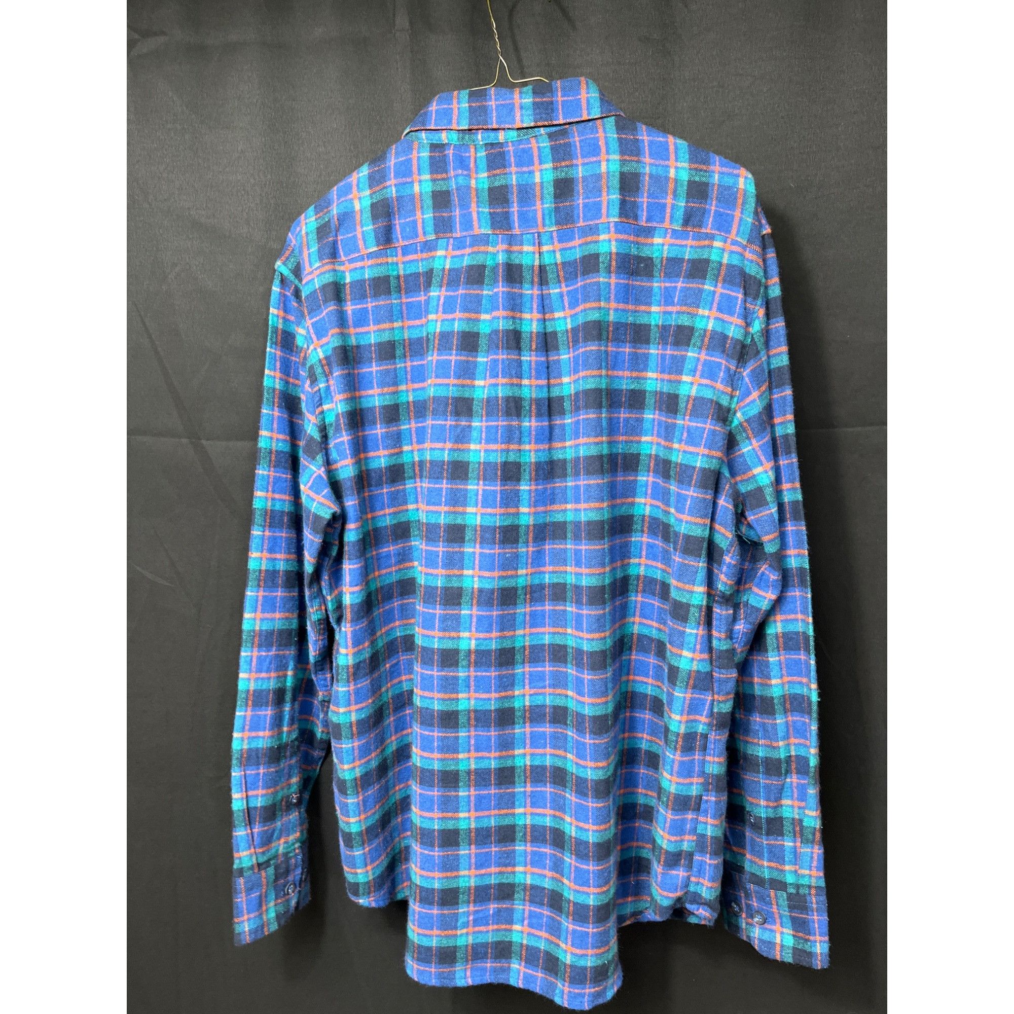 Designer Knox And Lane SKU 7584 Mens Flannel Plaid Shirt Blue and Gre Size US L / EU 52-54 / 3 - 2 Thumbnail