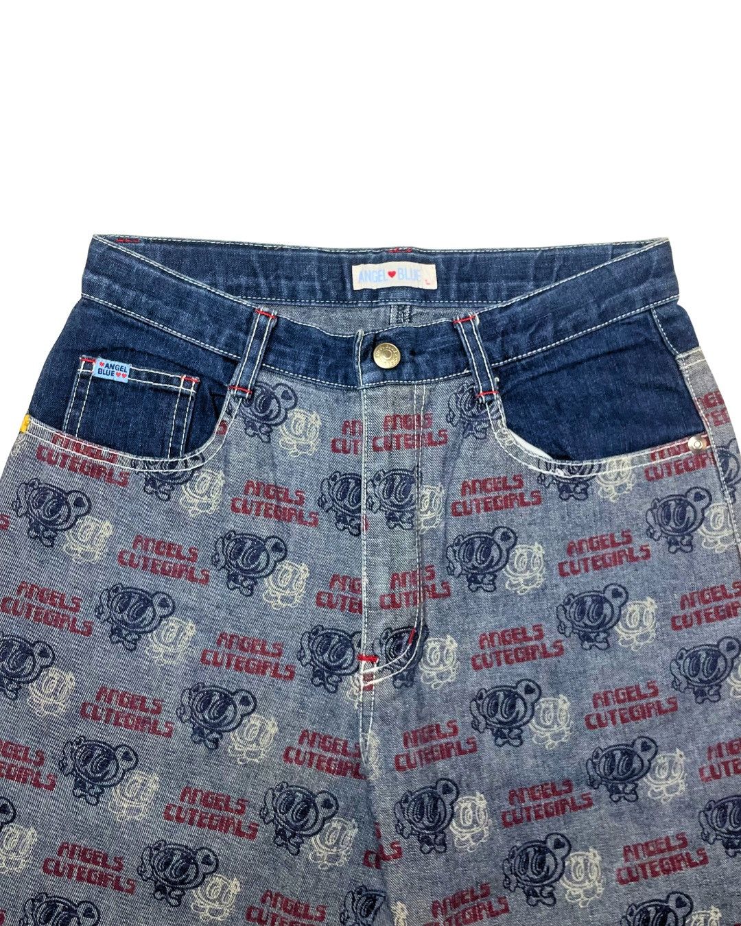 Angel Blue Angel Blue Nakamura kun Monogram AllOver Print Flared Denim Size 27" / US 4 / IT 40 - 3 Thumbnail