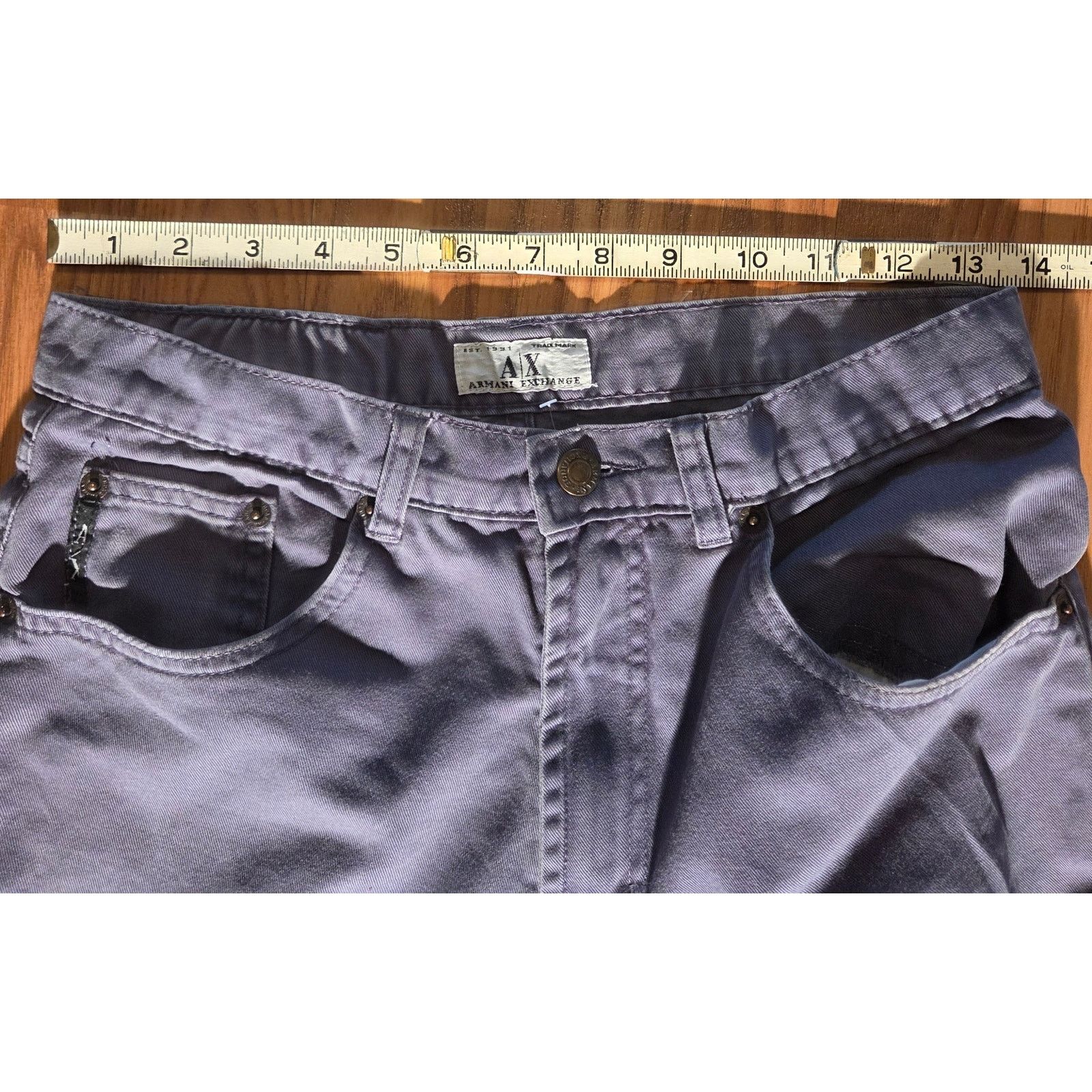 Armani Exchange Armani Exchange Dark Gray Denim Jeans - Men's Size 13 Size US 28 / EU 44 - 4 Thumbnail