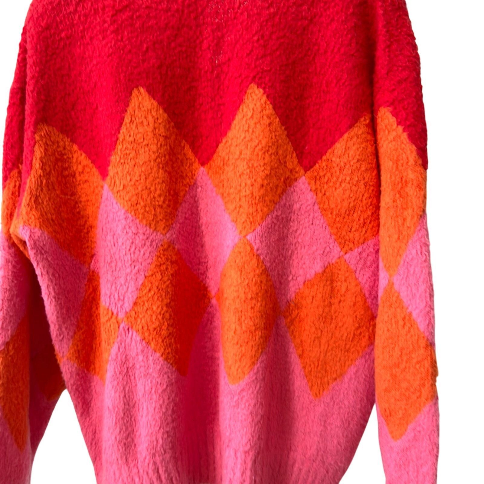Sacai SACAI: Men's Red Argyle Cotton Cardigan - 1 Size US S / EU 44-46 / 1 - 2 Thumbnail