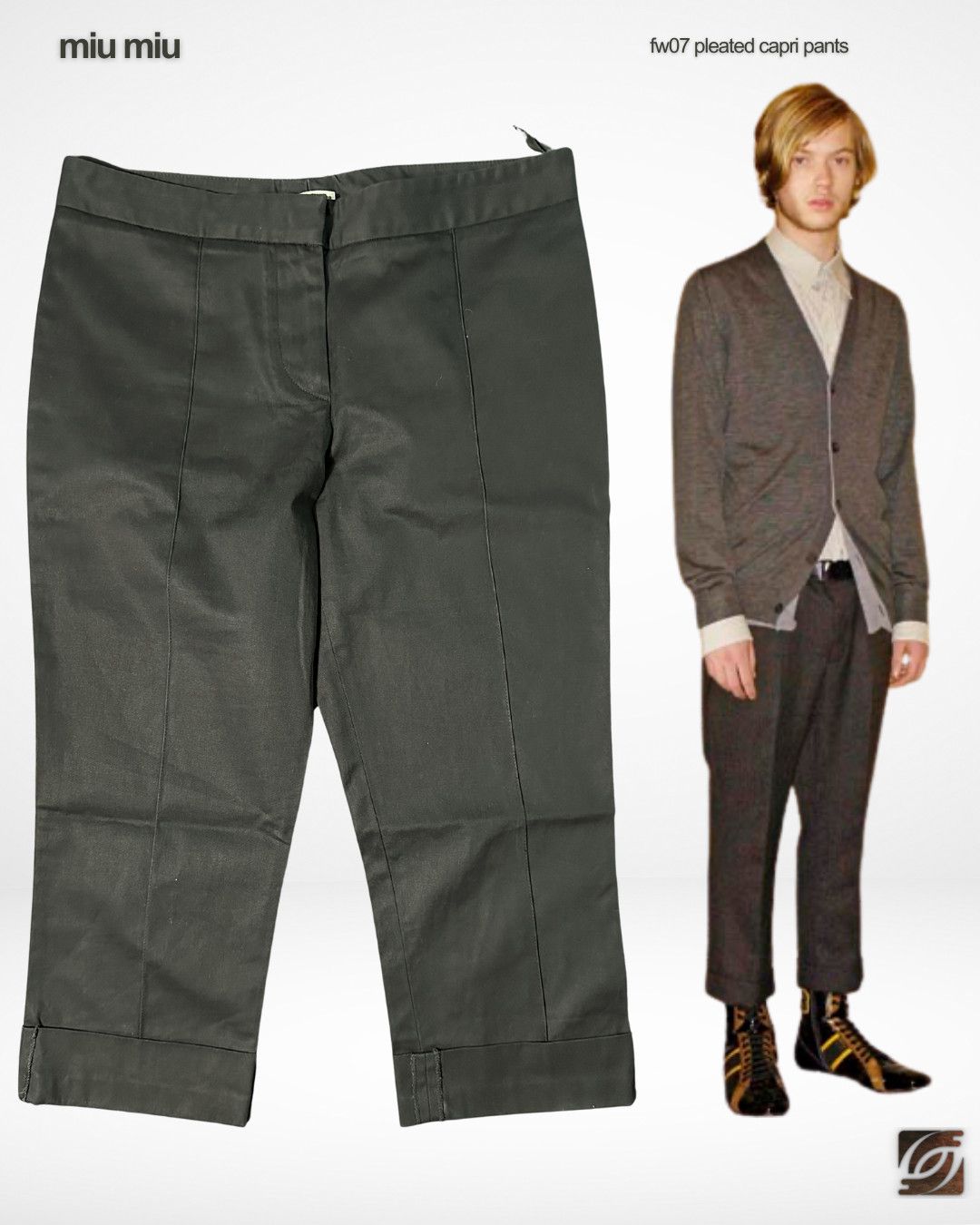 Miu Miu FW07 Pleated Capri Trousers Size US 30 / EU 46 - 1 Thumbnail